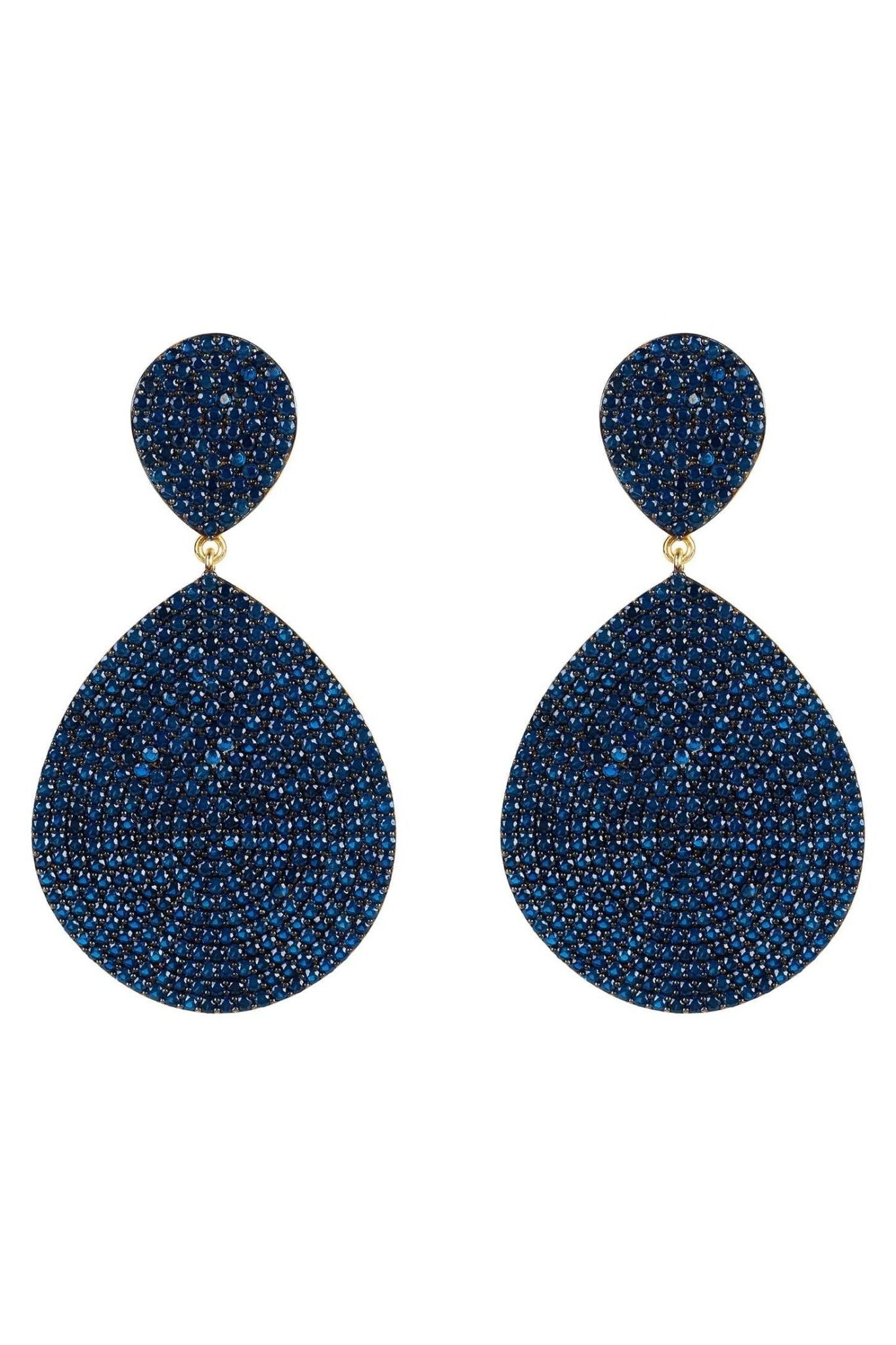 Monte Carlo Earrings Gold Sapphire Zircon - LATELITA Earrings