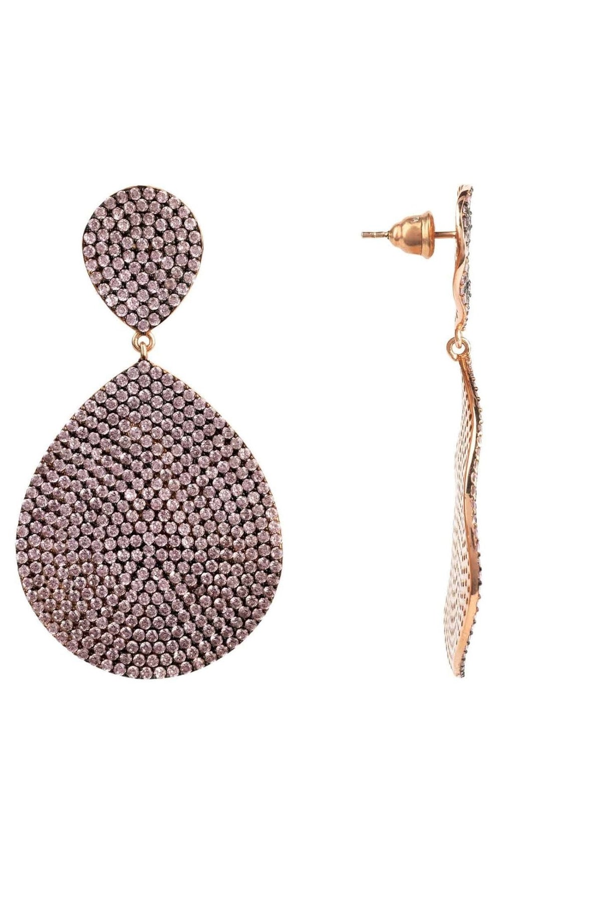 Monte Carlo Earrings Rosegold Light Pink - LATELITA Earrings