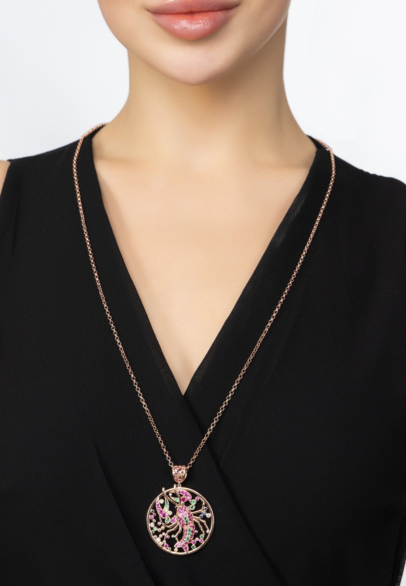 My Lobster Pendant Necklace Rosegold Pink - LATELITA Necklaces