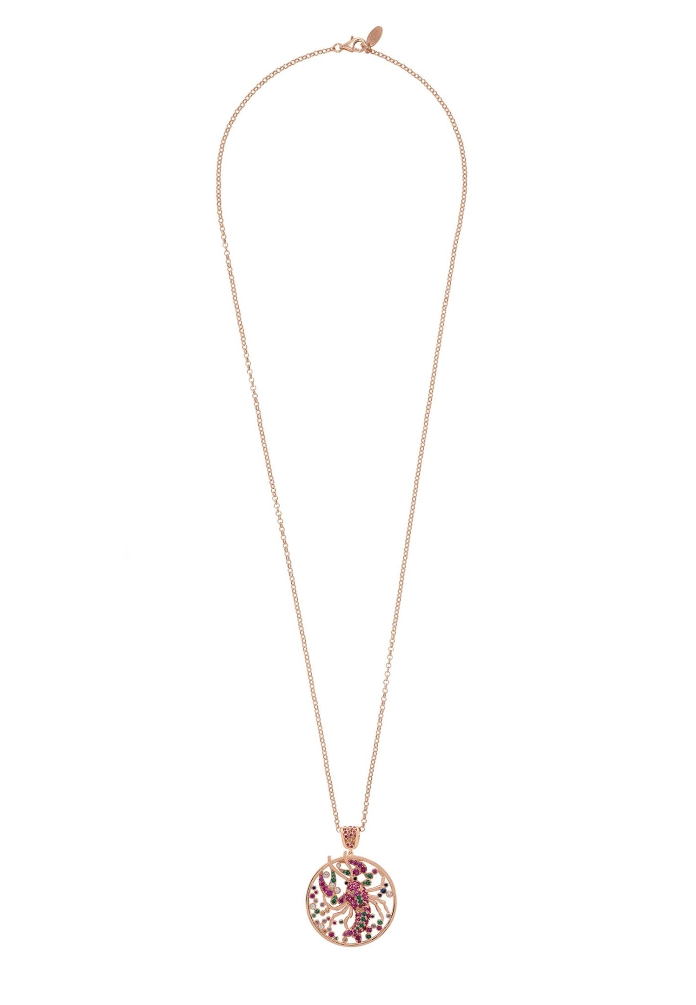 My Lobster Pendant Necklace Rosegold Pink - LATELITA Necklaces