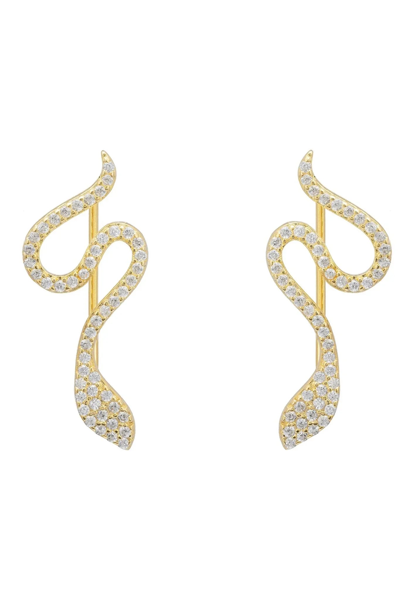 Nagini Snake Ear Climbers Gold - LATELITA Earrings
