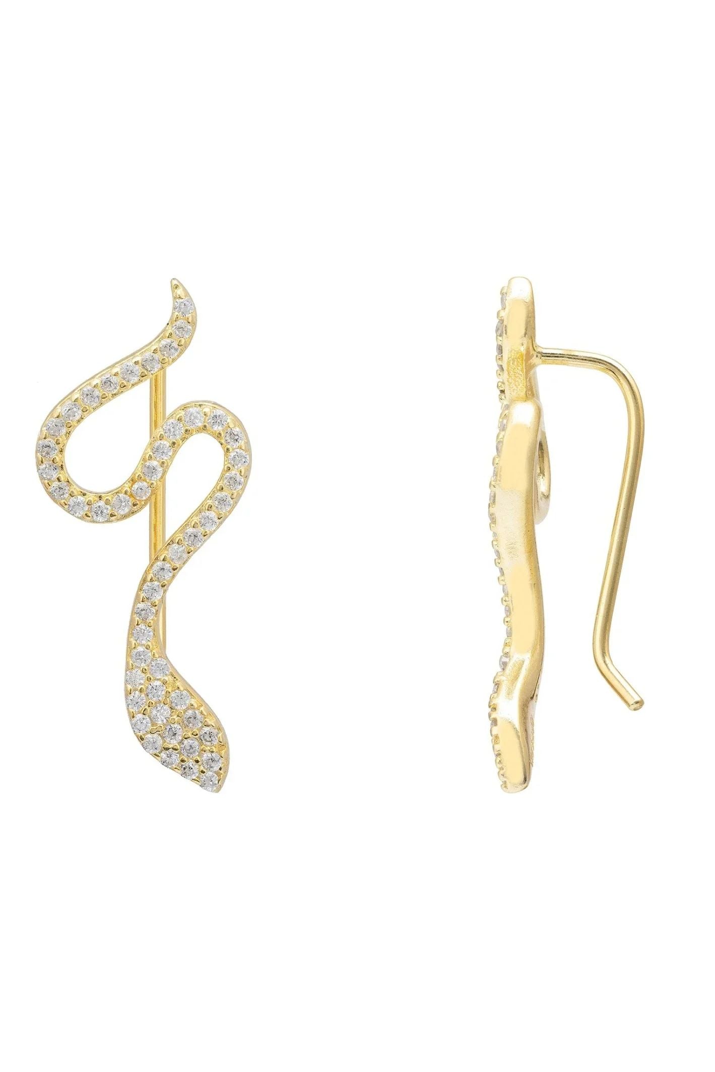 Nagini Snake Ear Climbers Gold - LATELITA Earrings