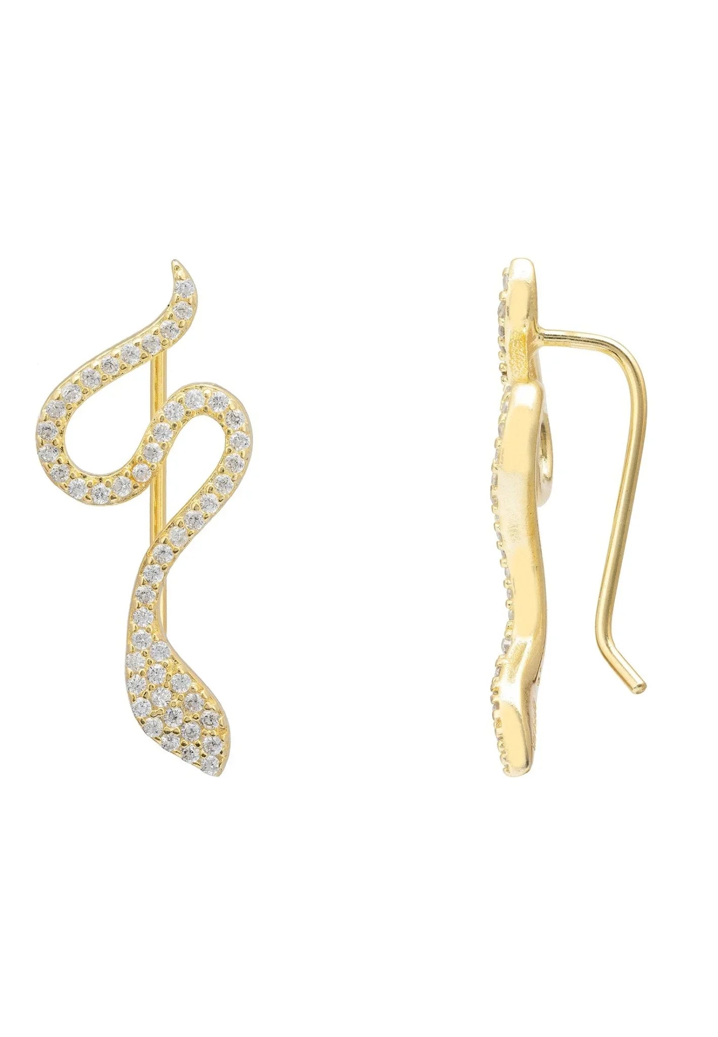 Nagini Snake Ear Climbers Gold - LATELITA Earrings