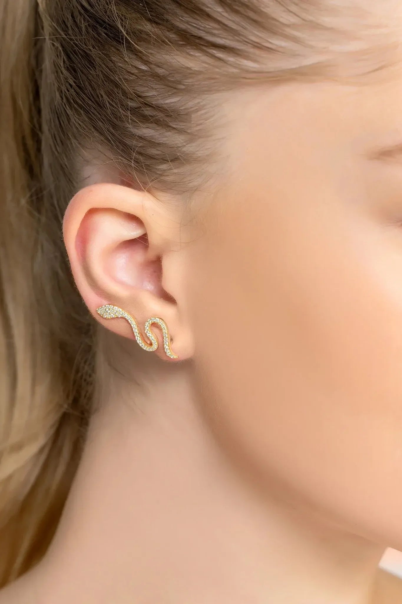 Nagini Snake Ear Climbers Gold - LATELITA Earrings