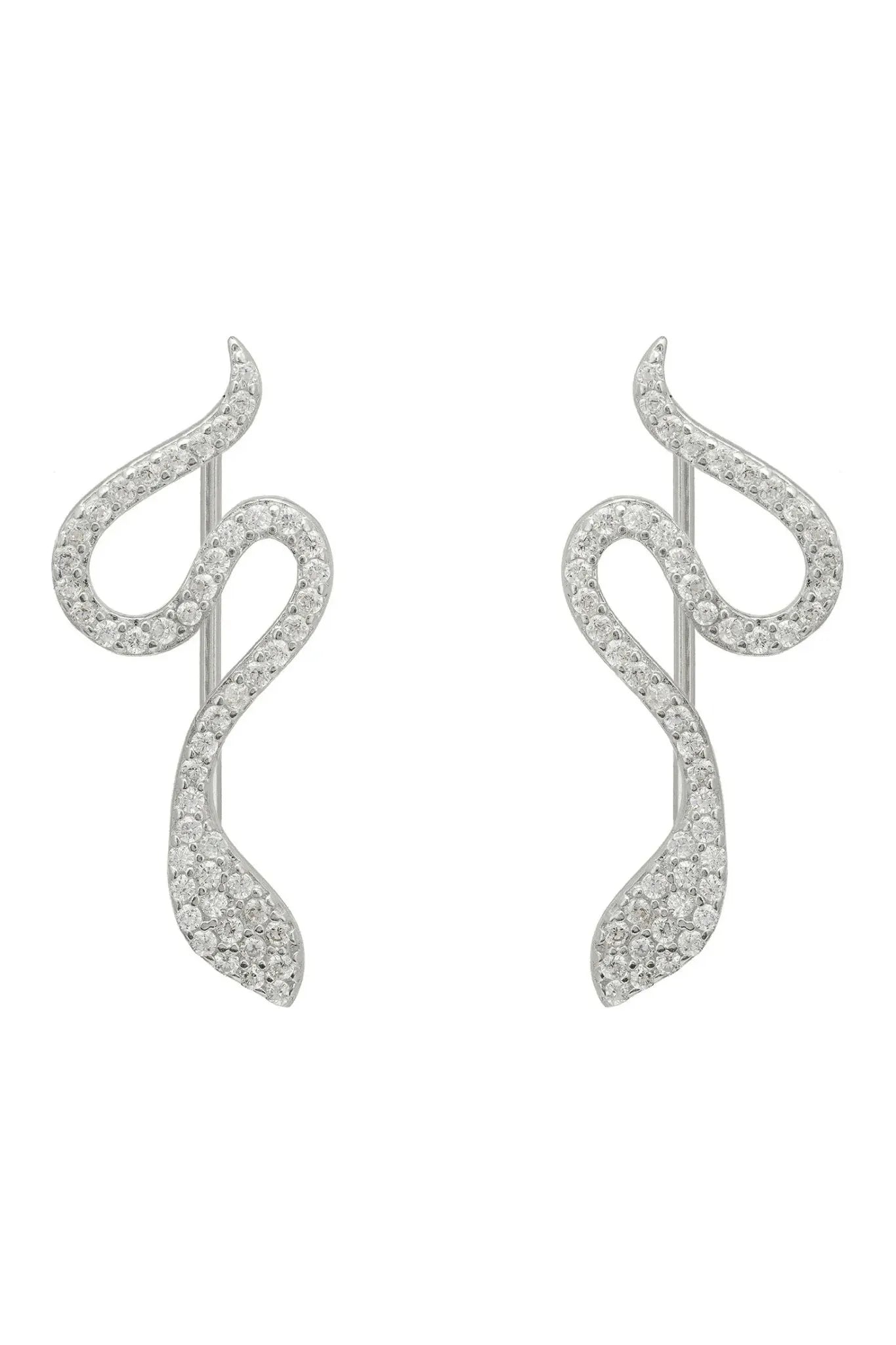 Nagini Snake Ear Climbers Silver - LATELITA Earrings