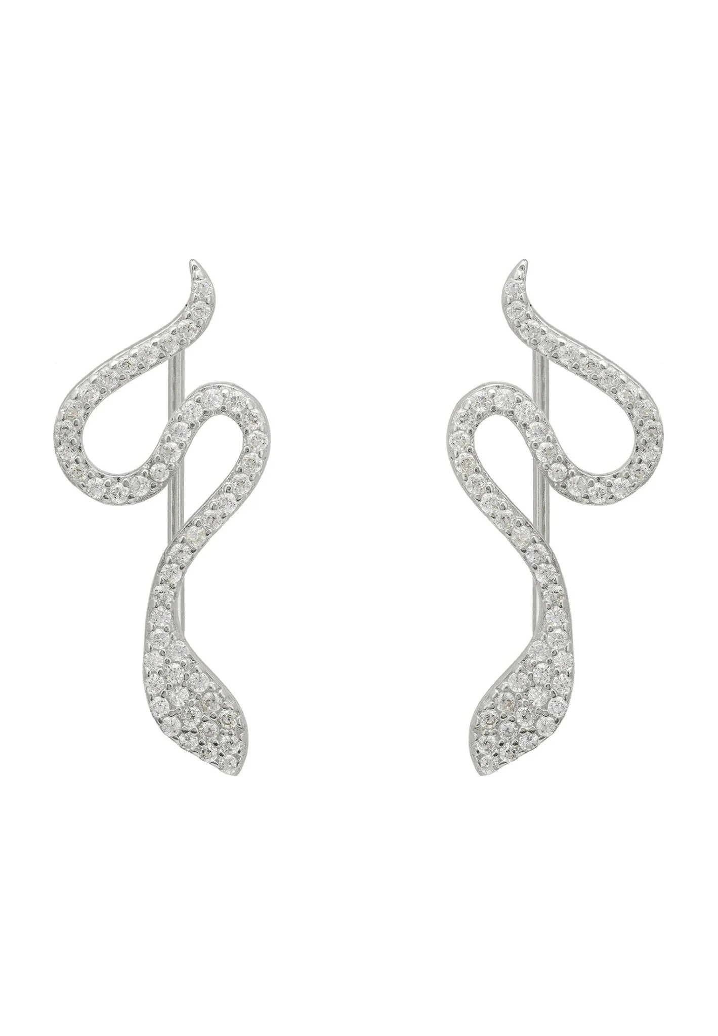 Nagini Snake Ear Climbers Silver - LATELITA Earrings