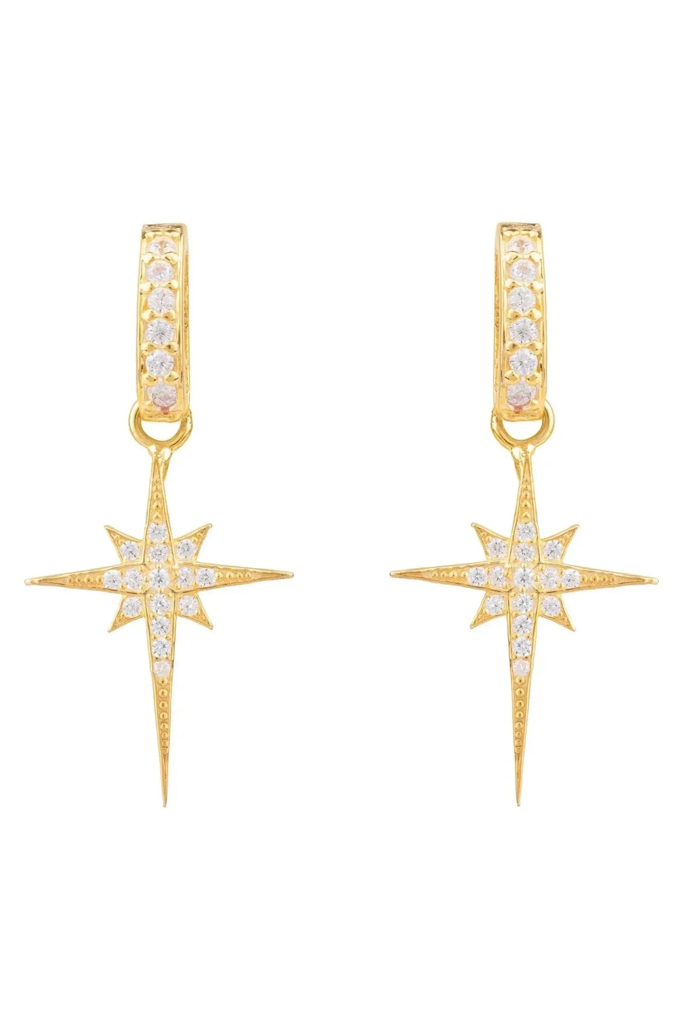 North Star Burst Small Drop Earrings Gold - LATELITA Earrings