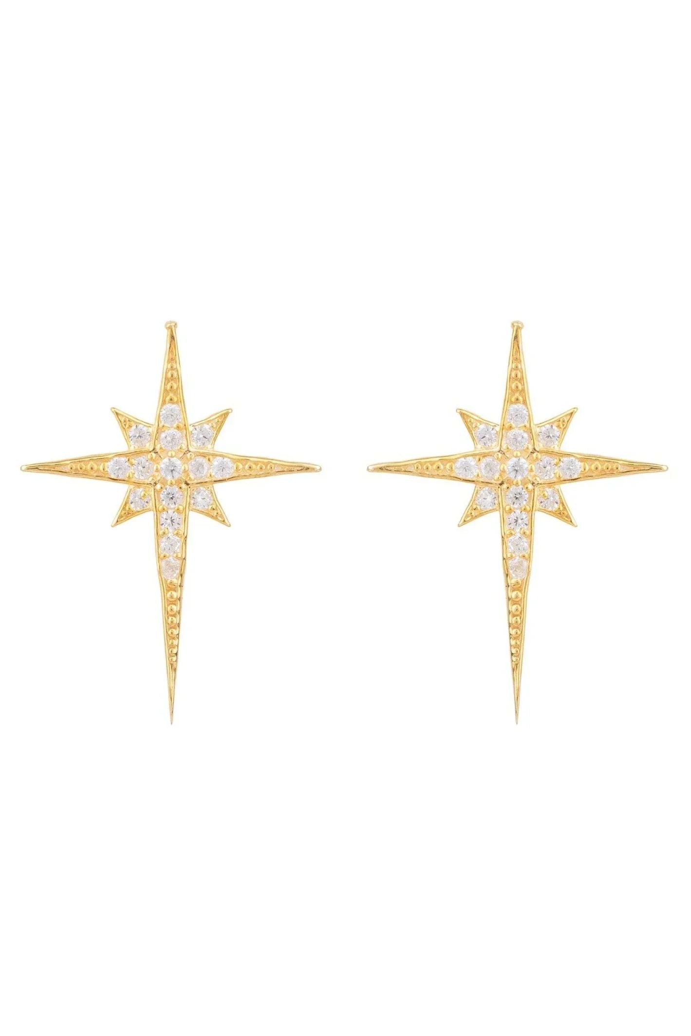 North Star Small Stud Earrings Gold - LATELITA Earrings