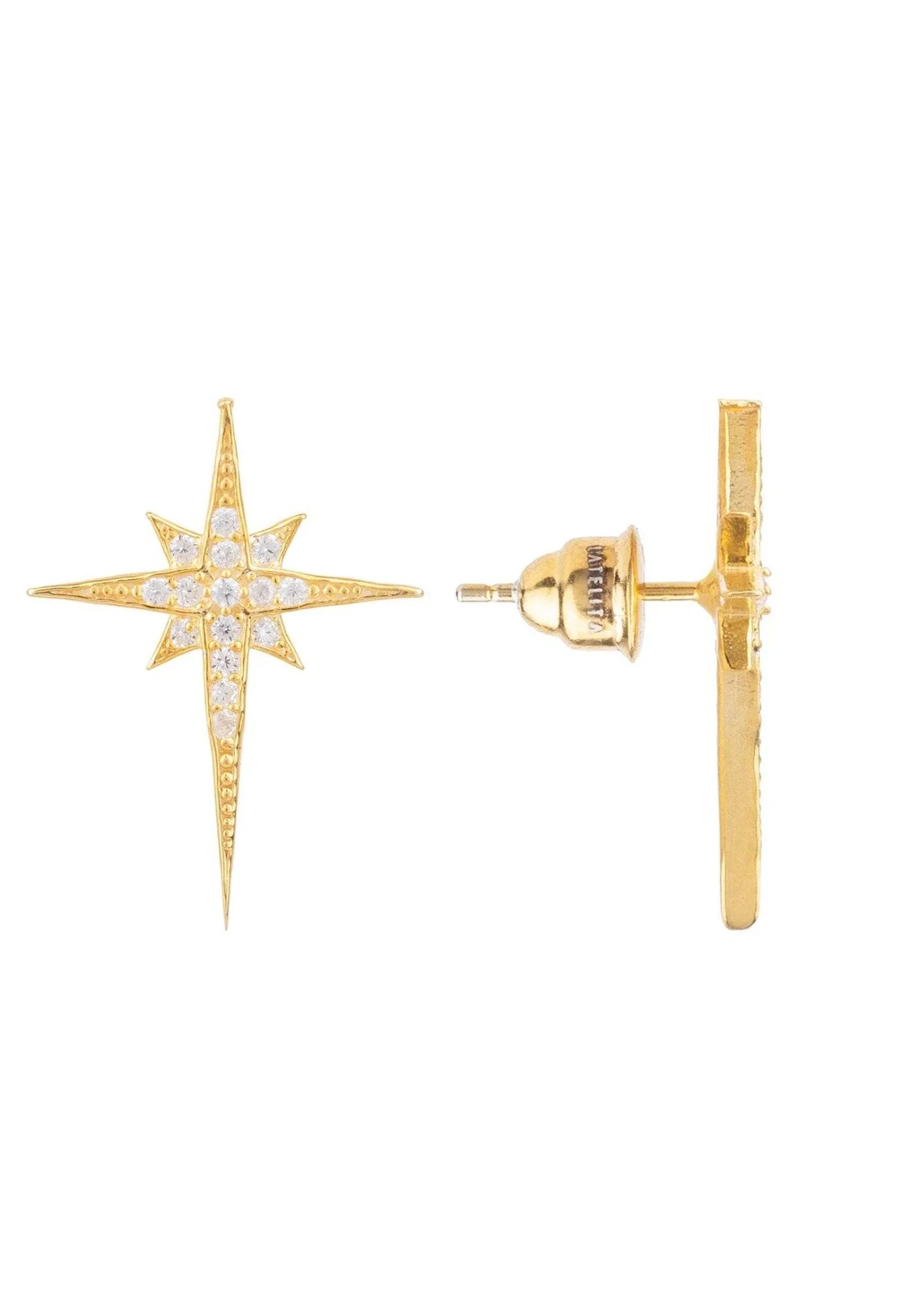 North Star Small Stud Earrings Gold - LATELITA Earrings