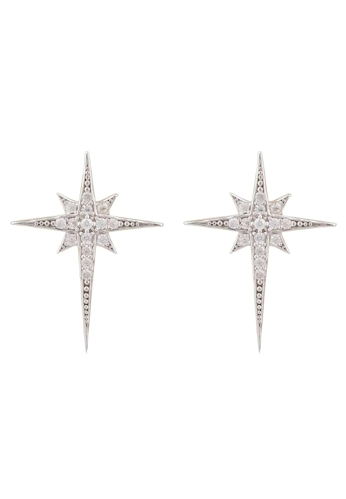 North Star Small Stud Earrings Silver - LATELITA Earrings