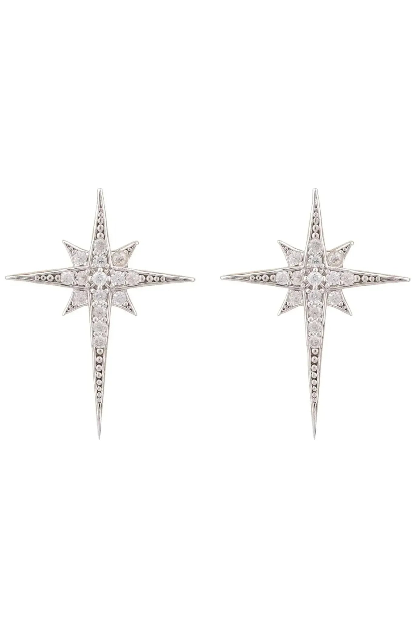 North Star Small Stud Earrings Silver - LATELITA Earrings