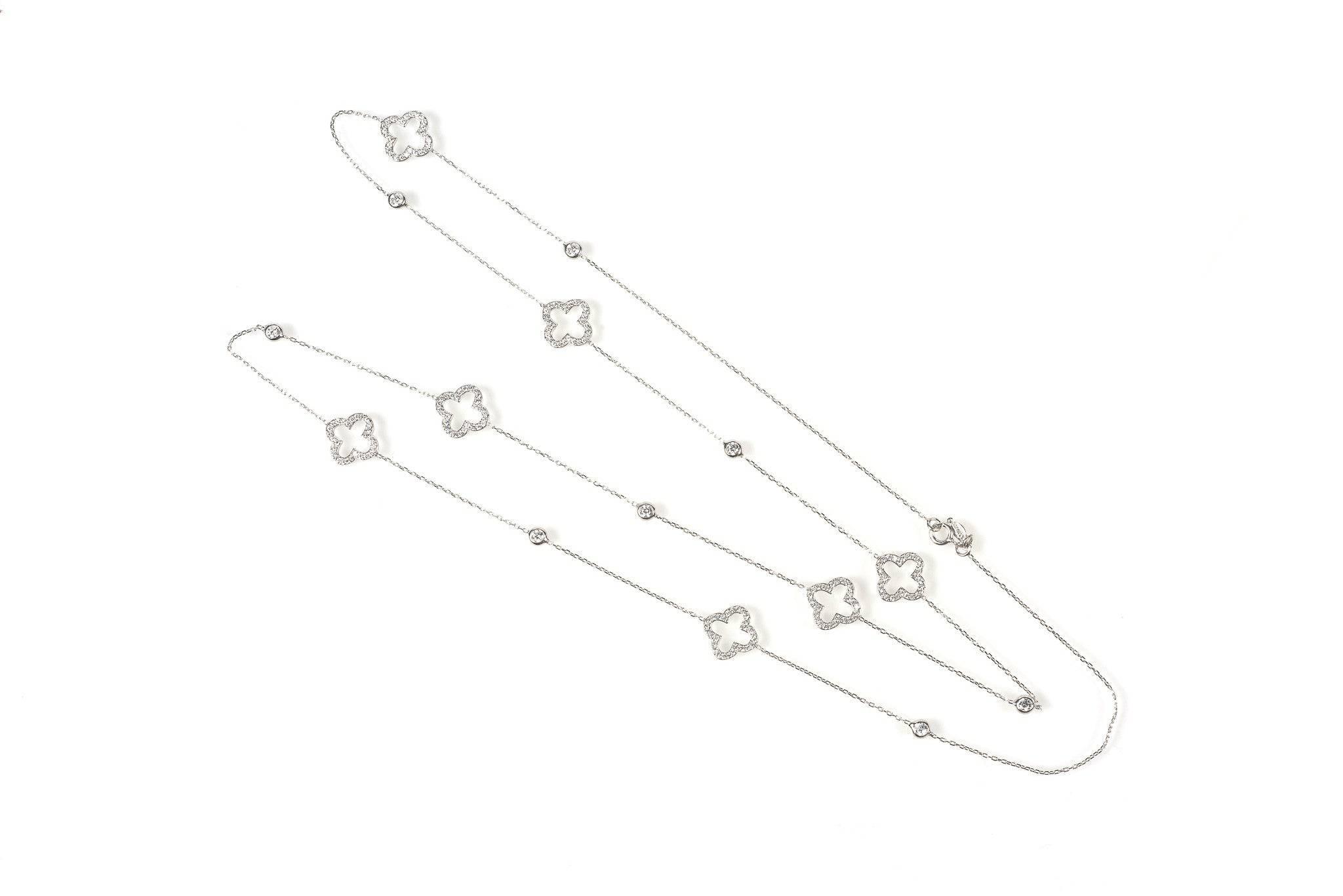 Open Clover Long Necklace Silver - LATELITA Necklaces