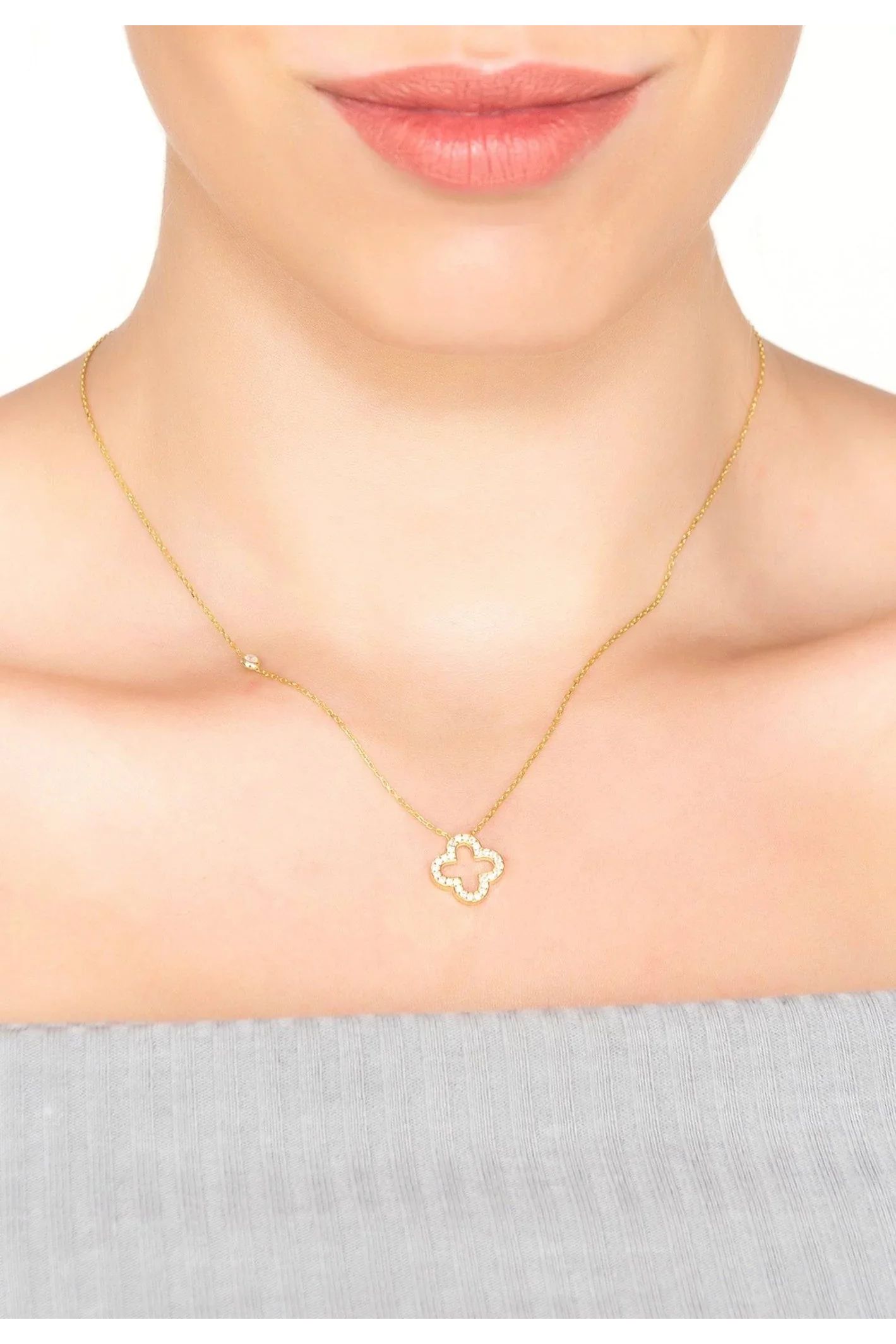 Open Clover Pendant Necklace - LATELITA Necklaces