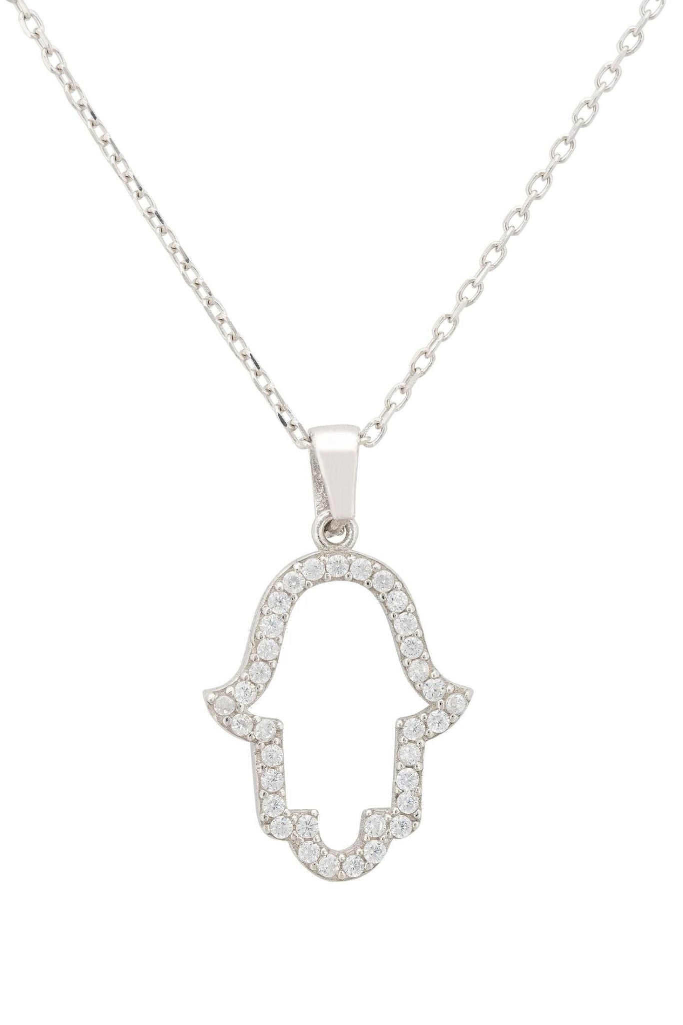 Open Hamsa Necklace Silver - LATELITA Necklaces