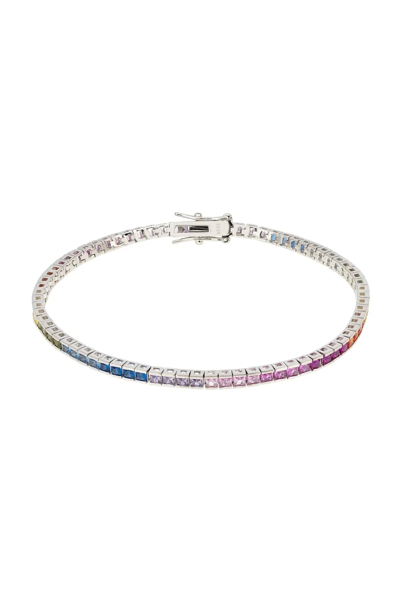 Over The Rainbow Tennis Bracelet Silver - LATELITA Bracelets