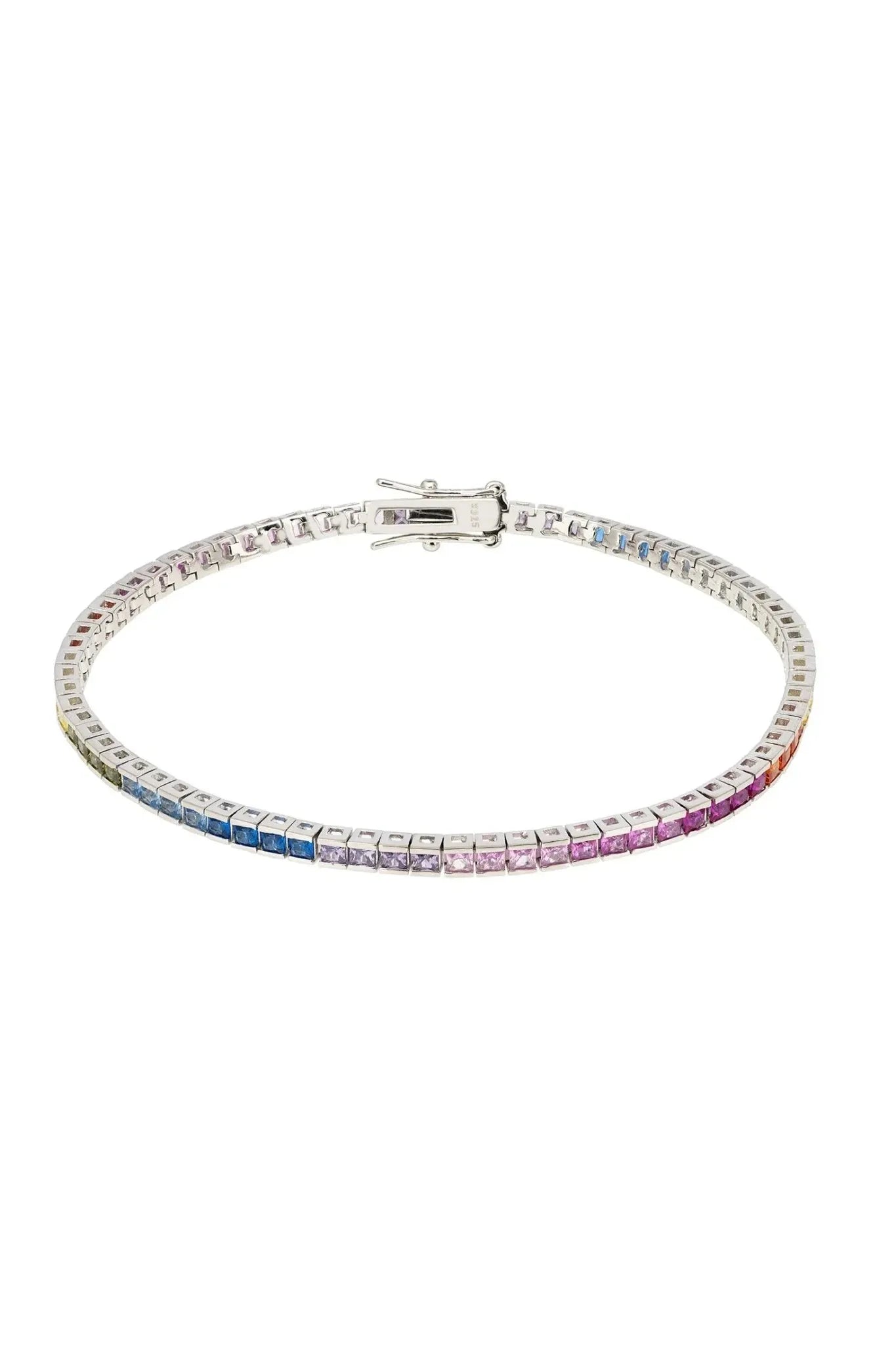 Over The Rainbow Tennis Bracelet Silver - LATELITA Bracelets