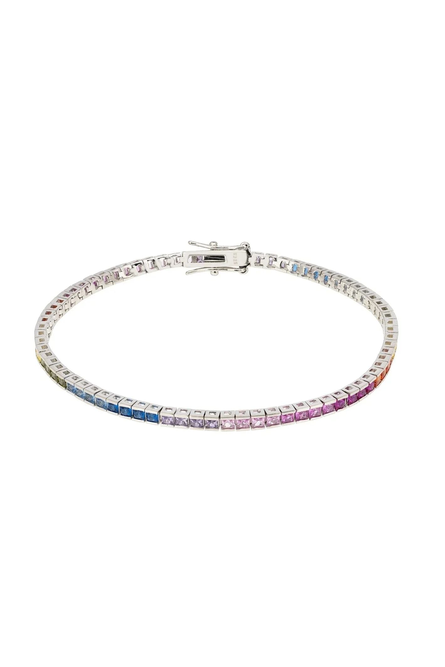 Over The Rainbow Tennis Bracelet Silver - LATELITA Bracelets
