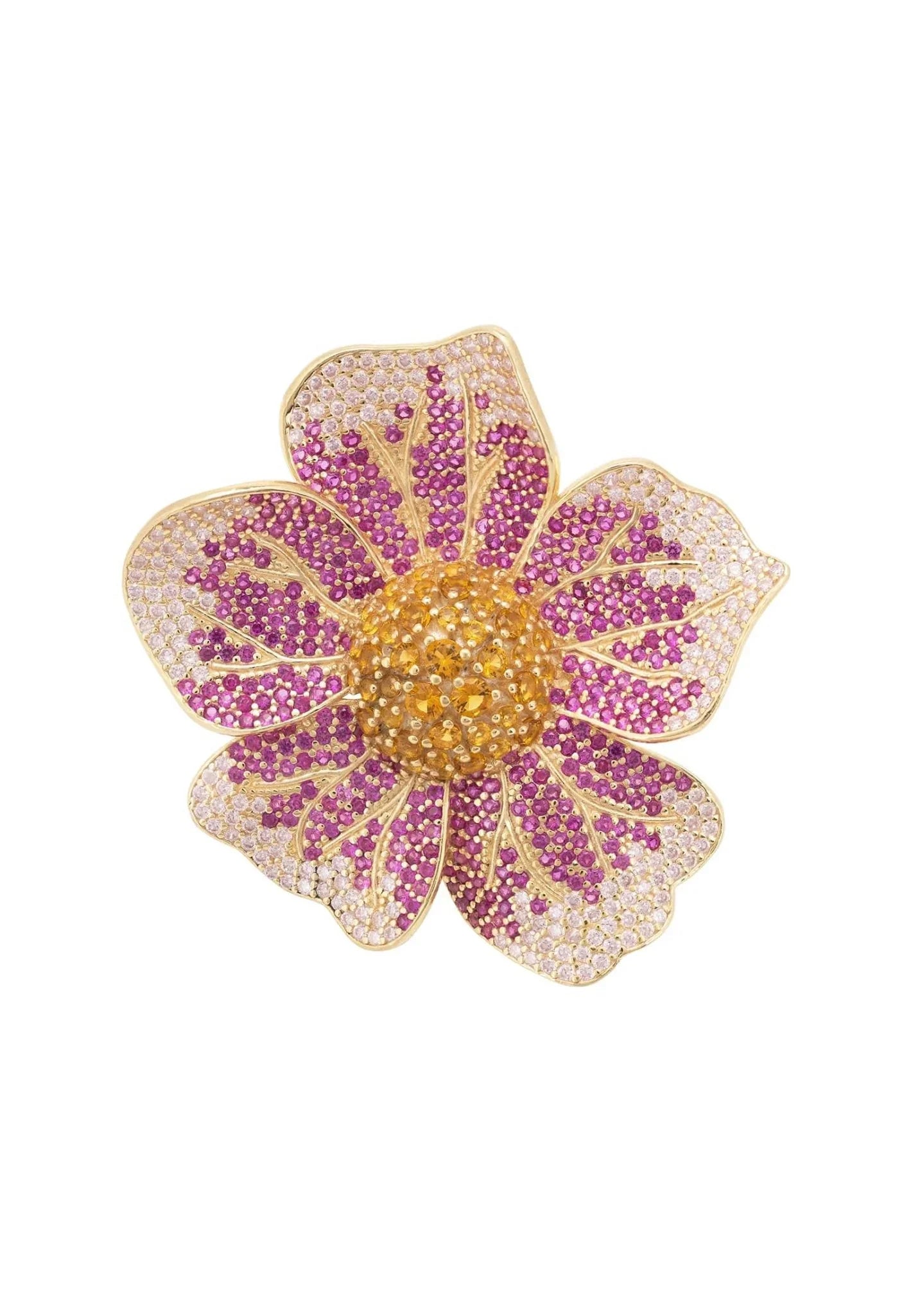 Pansy Flower Pink Ring Gold - LATELITA Rings