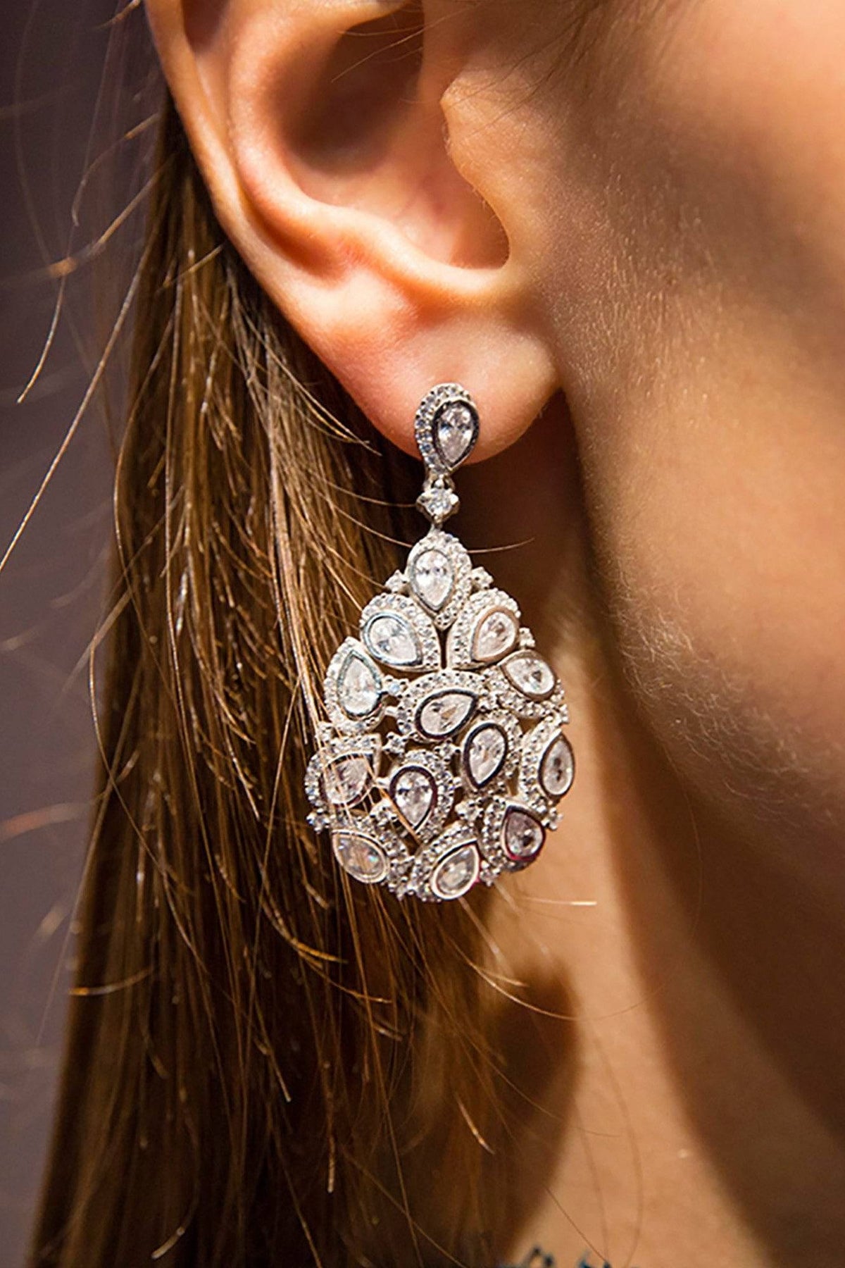 Peacock Earrings Silver - LATELITA Earrings