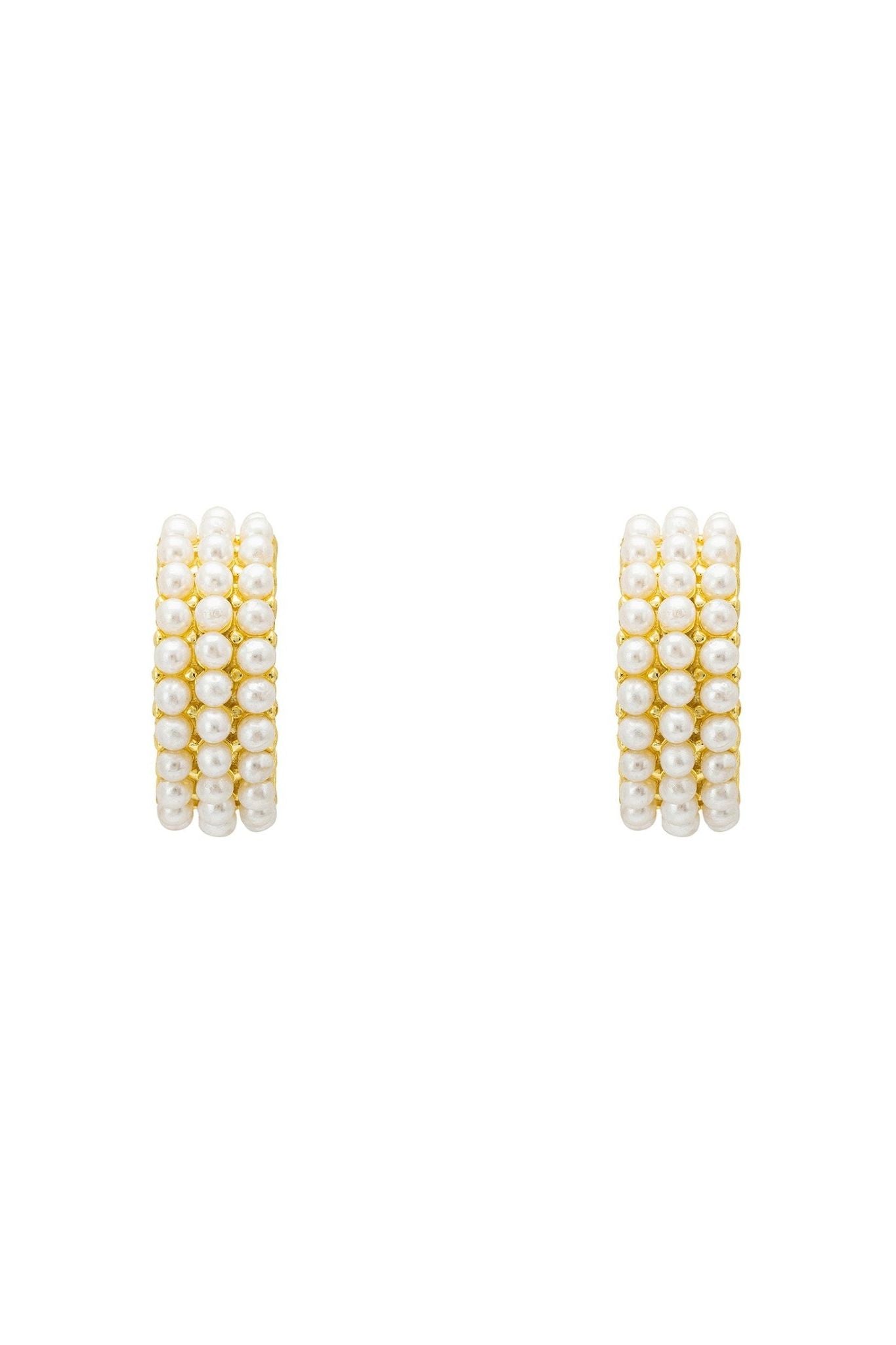 Pearly Queen Hoop Earrings Gold - LATELITA Earrings