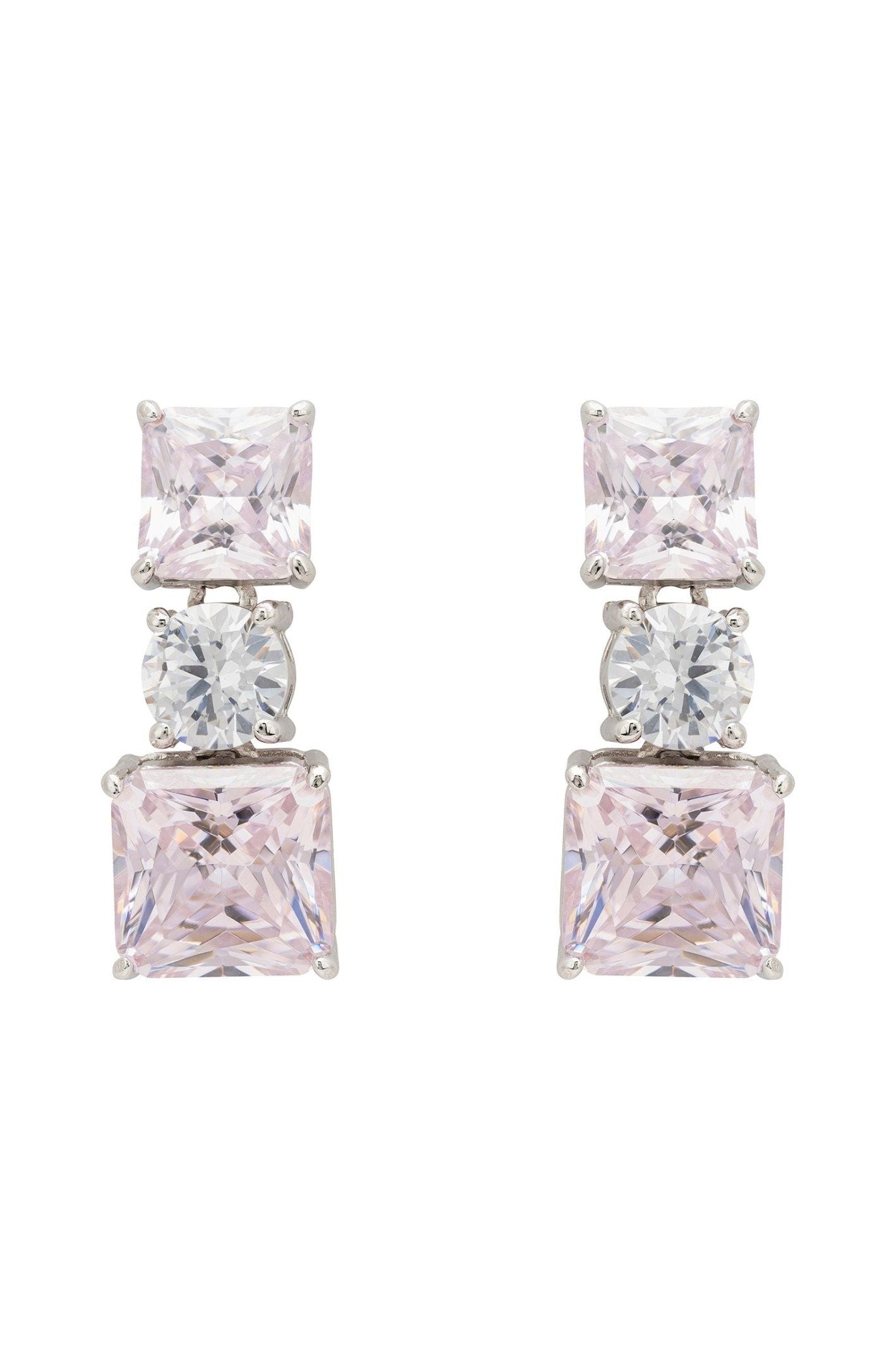 Penelope Drop Earrings Morganite Silver - LATELITA Earrings