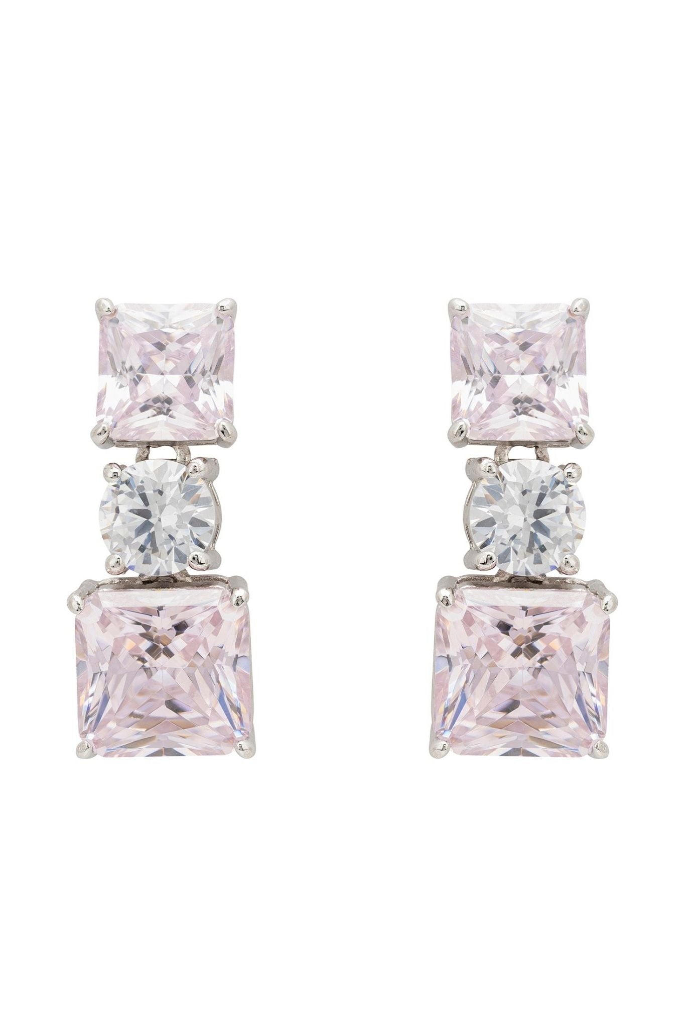 Penelope Drop Earrings Morganite Silver - LATELITA Earrings