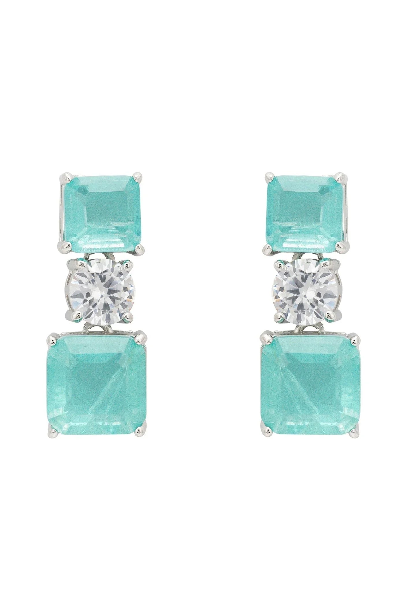 Penelope Drop Earrings Paraiba Tourmaline Silver - LATELITA Earrings