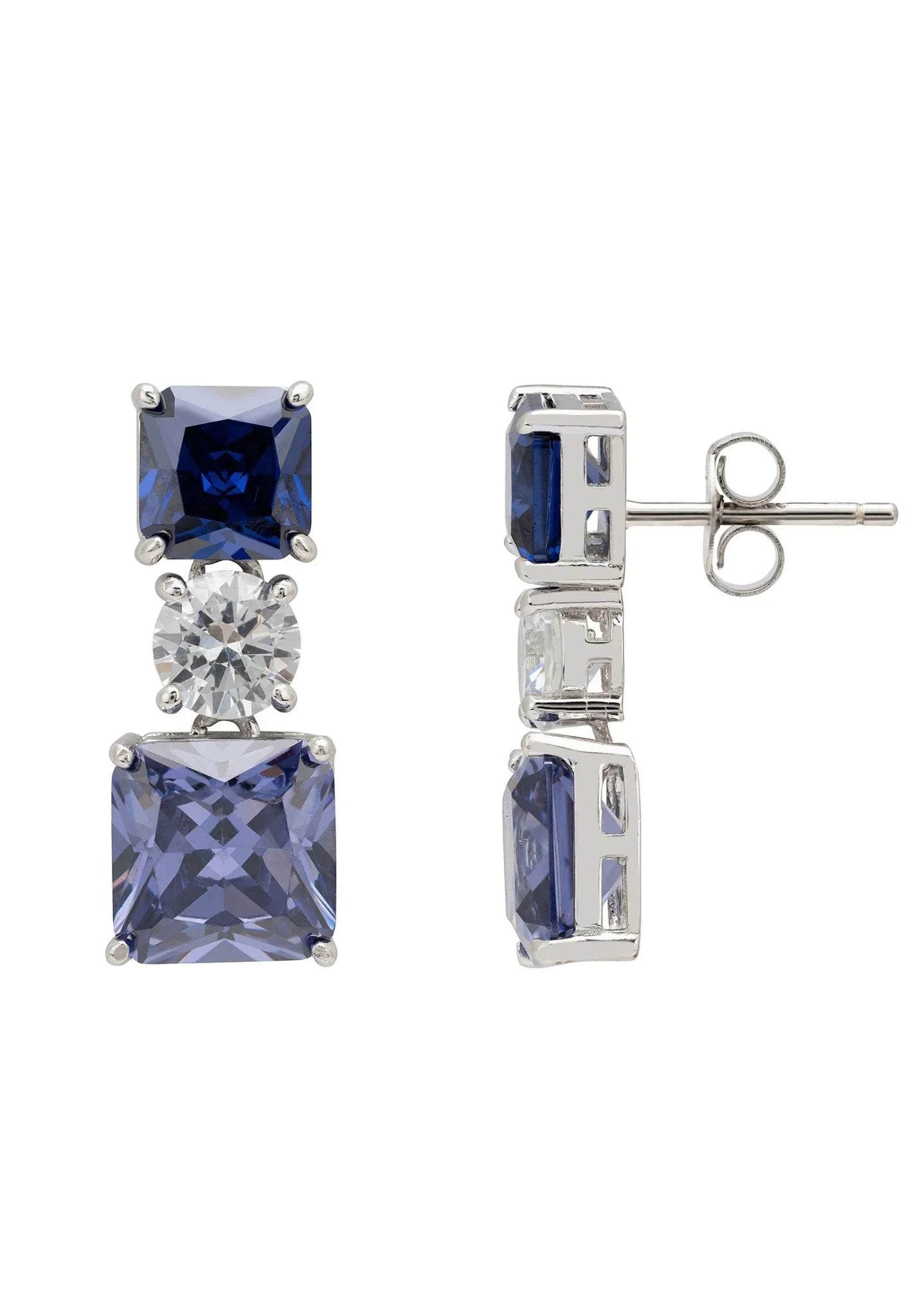 Penelope Drop Earrings Tanzanite Silver - LATELITA Earrings