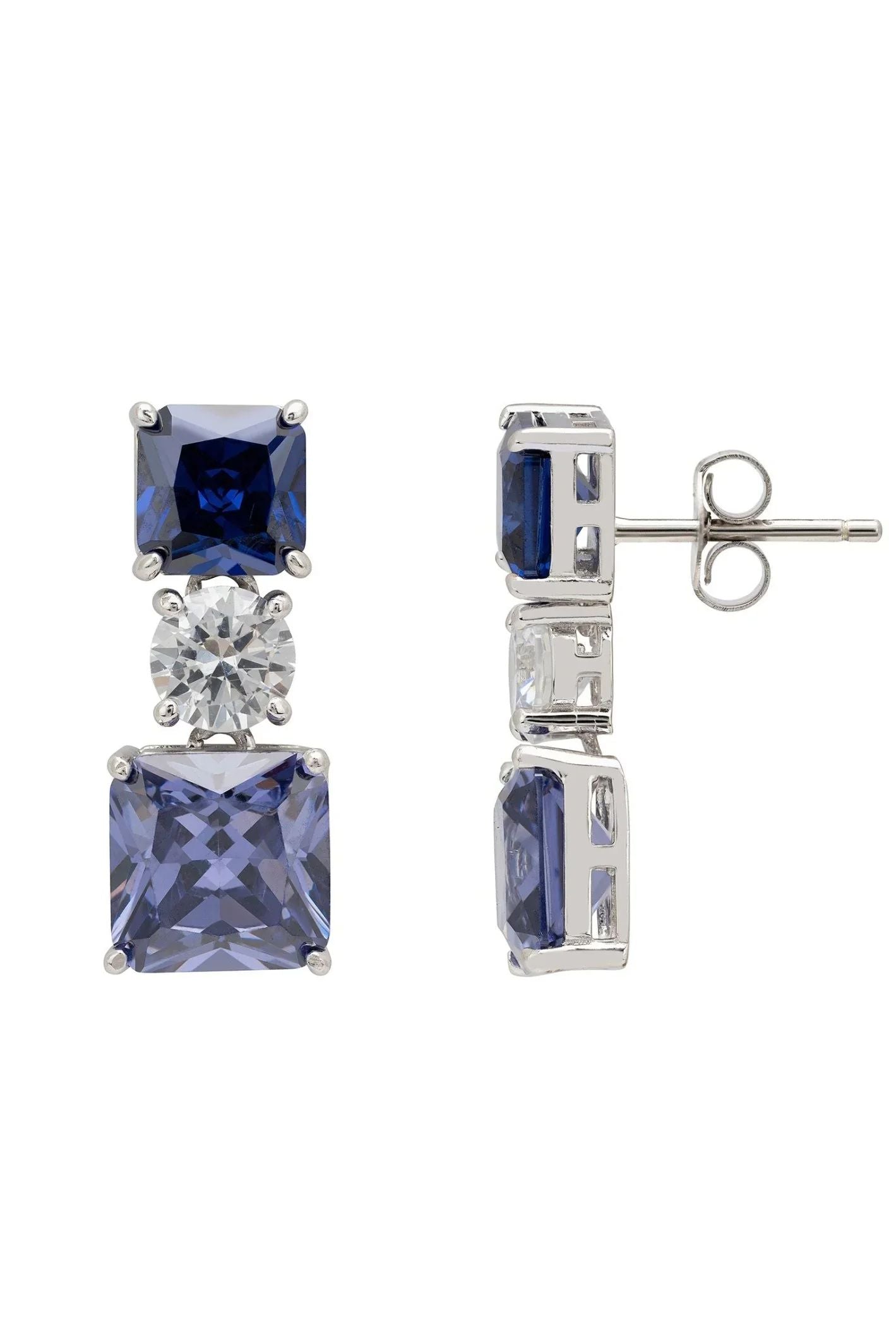 Penelope Drop Earrings Tanzanite Silver - LATELITA Earrings
