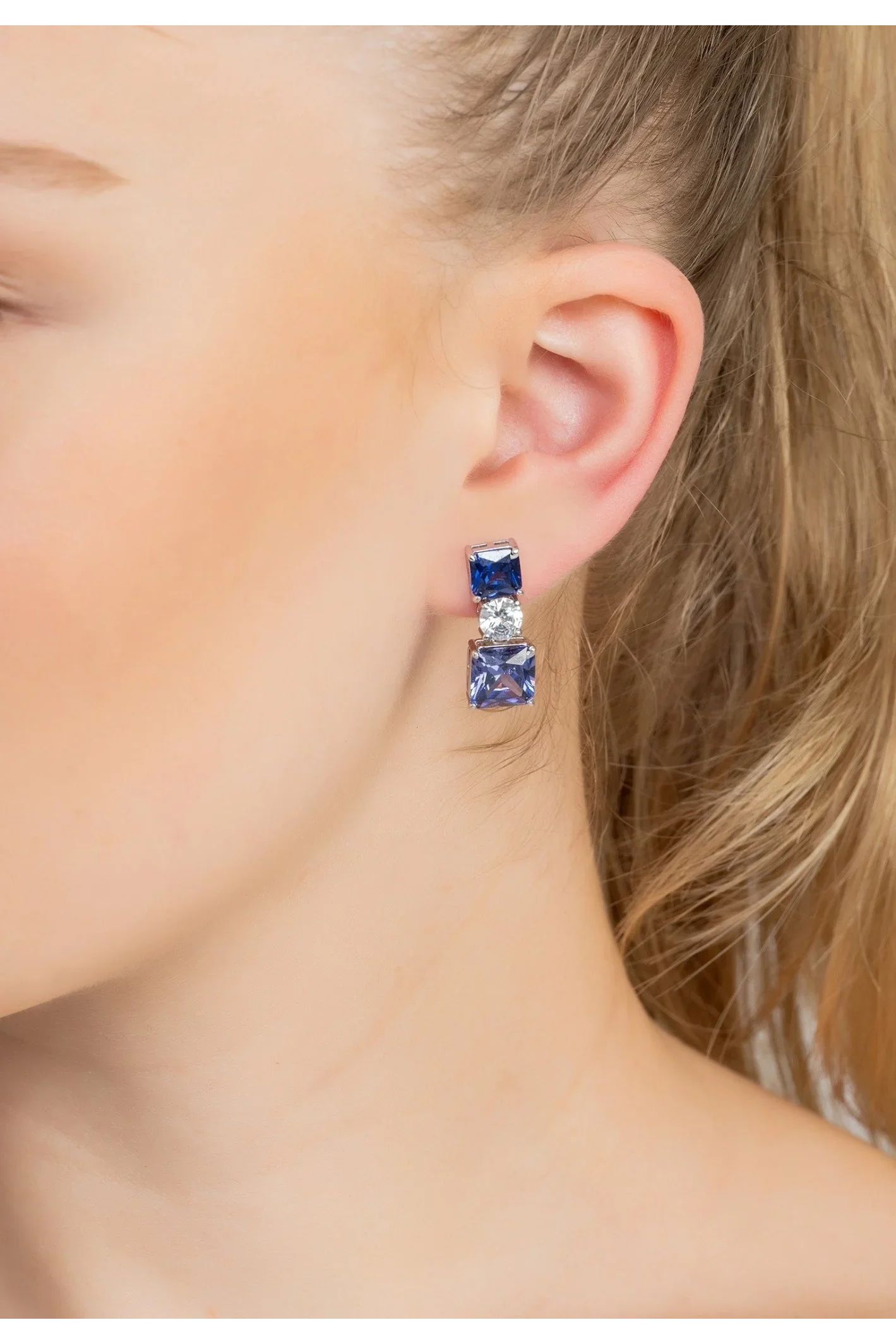 Penelope Drop Earrings Tanzanite Silver - LATELITA Earrings