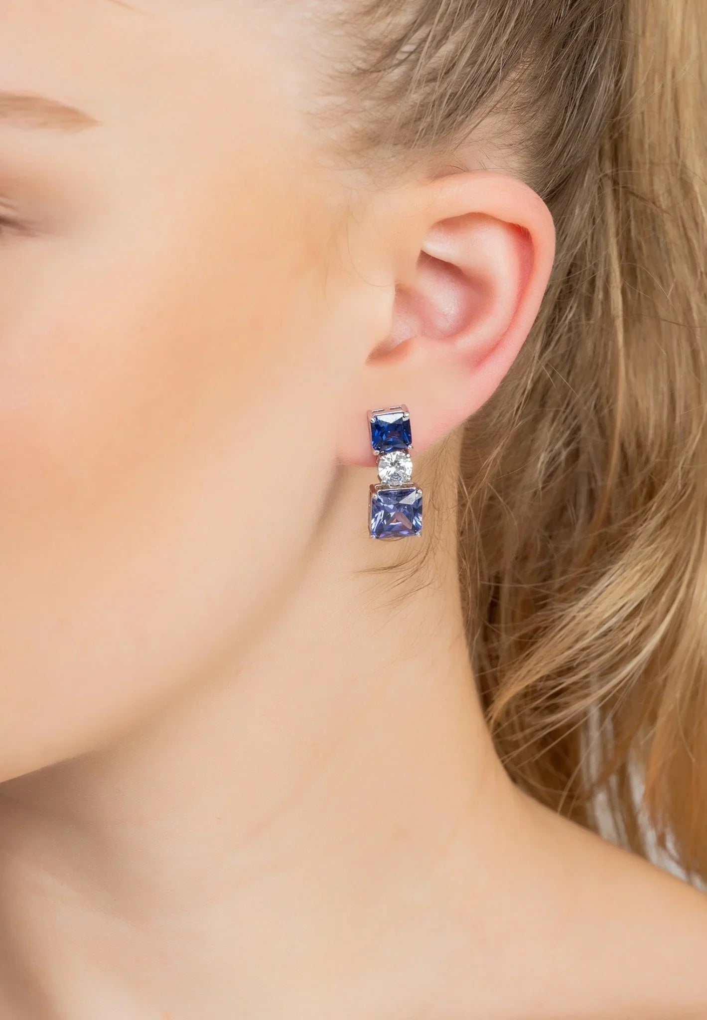 Penelope Drop Earrings Tanzanite Silver - LATELITA Earrings