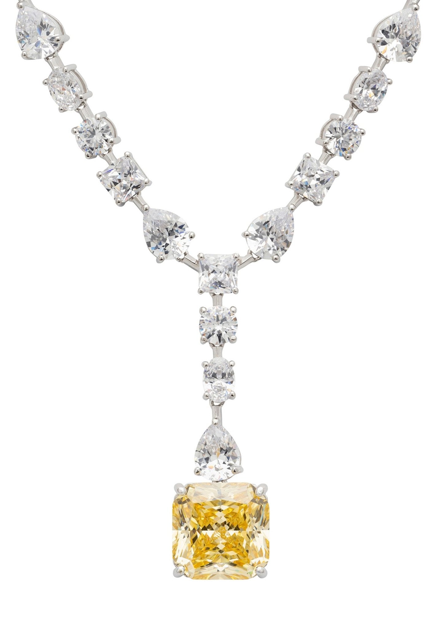 Penelope Lemon Topaz Statement Necklace Silver - LATELITA Necklaces