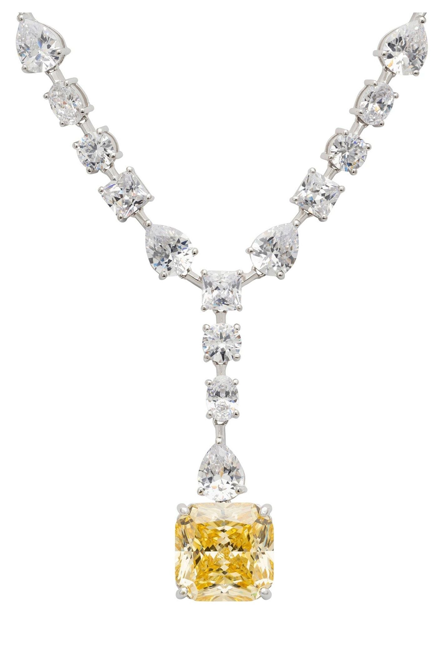 Penelope Lemon Topaz Statement Necklace Silver - LATELITA Necklaces