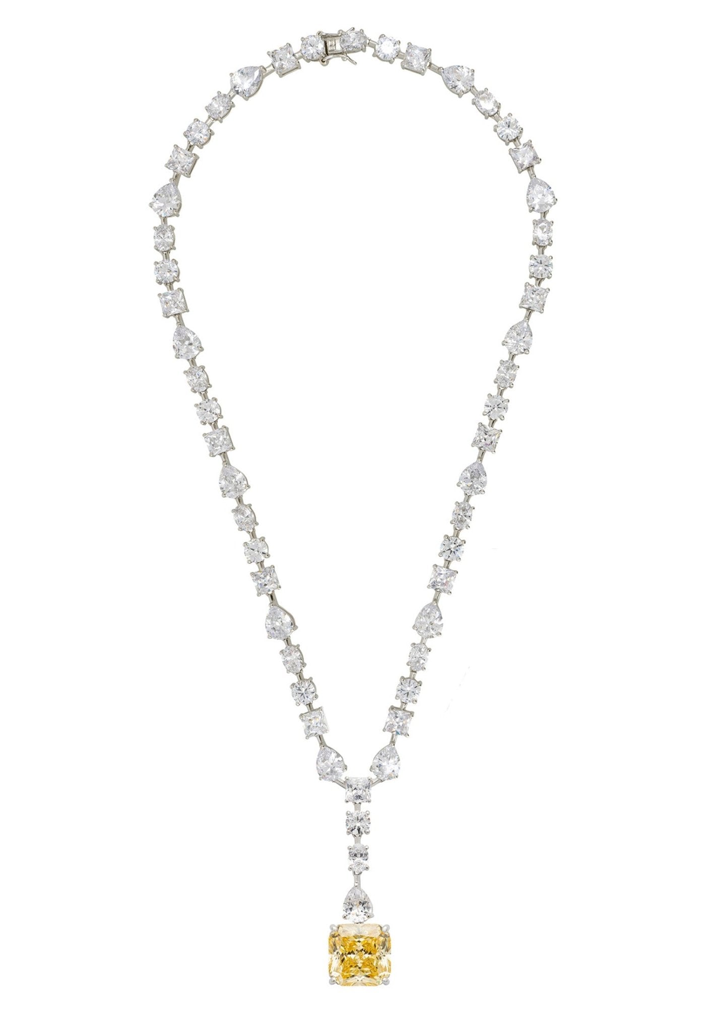 Penelope Lemon Topaz Statement Necklace Silver - LATELITA Necklaces