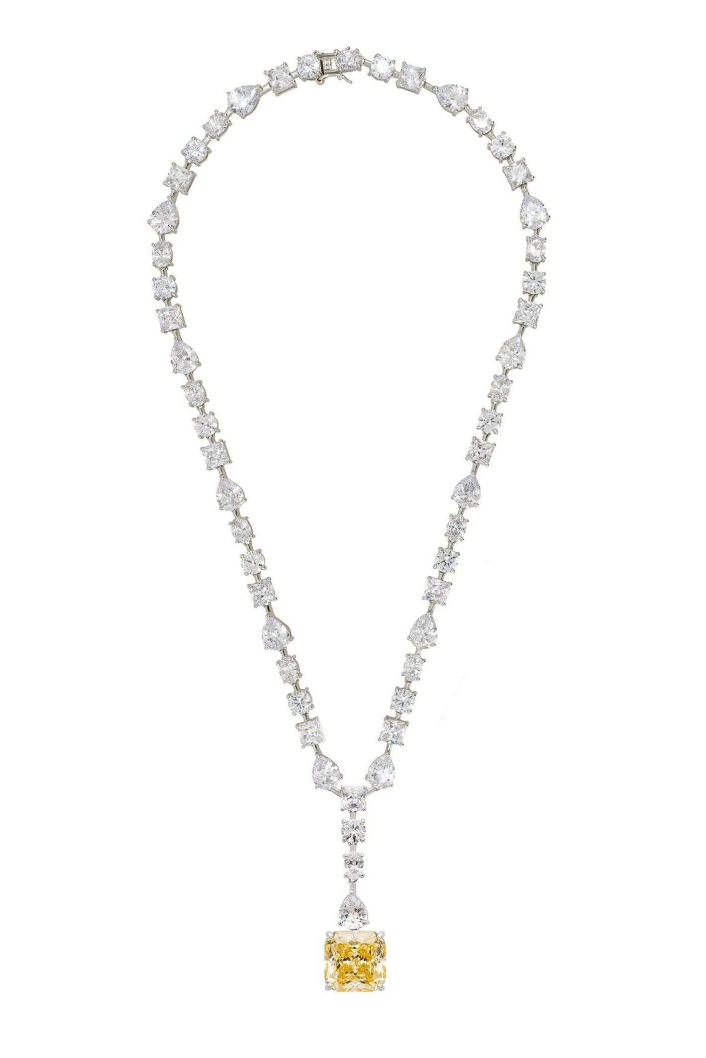 Penelope Lemon Topaz Statement Necklace Silver - LATELITA Necklaces