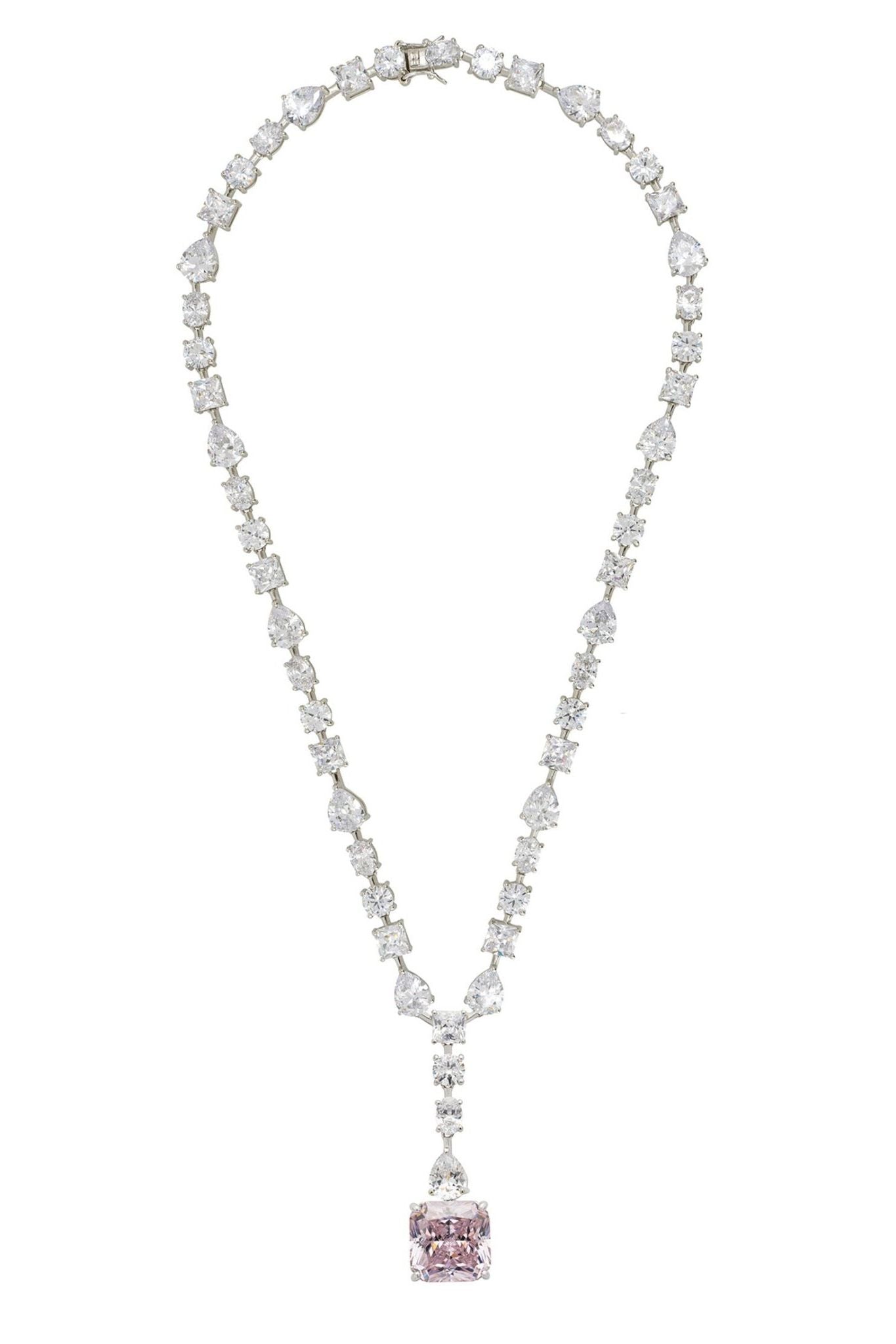 Penelope Morganite Statement Necklace Silver - LATELITA Necklaces