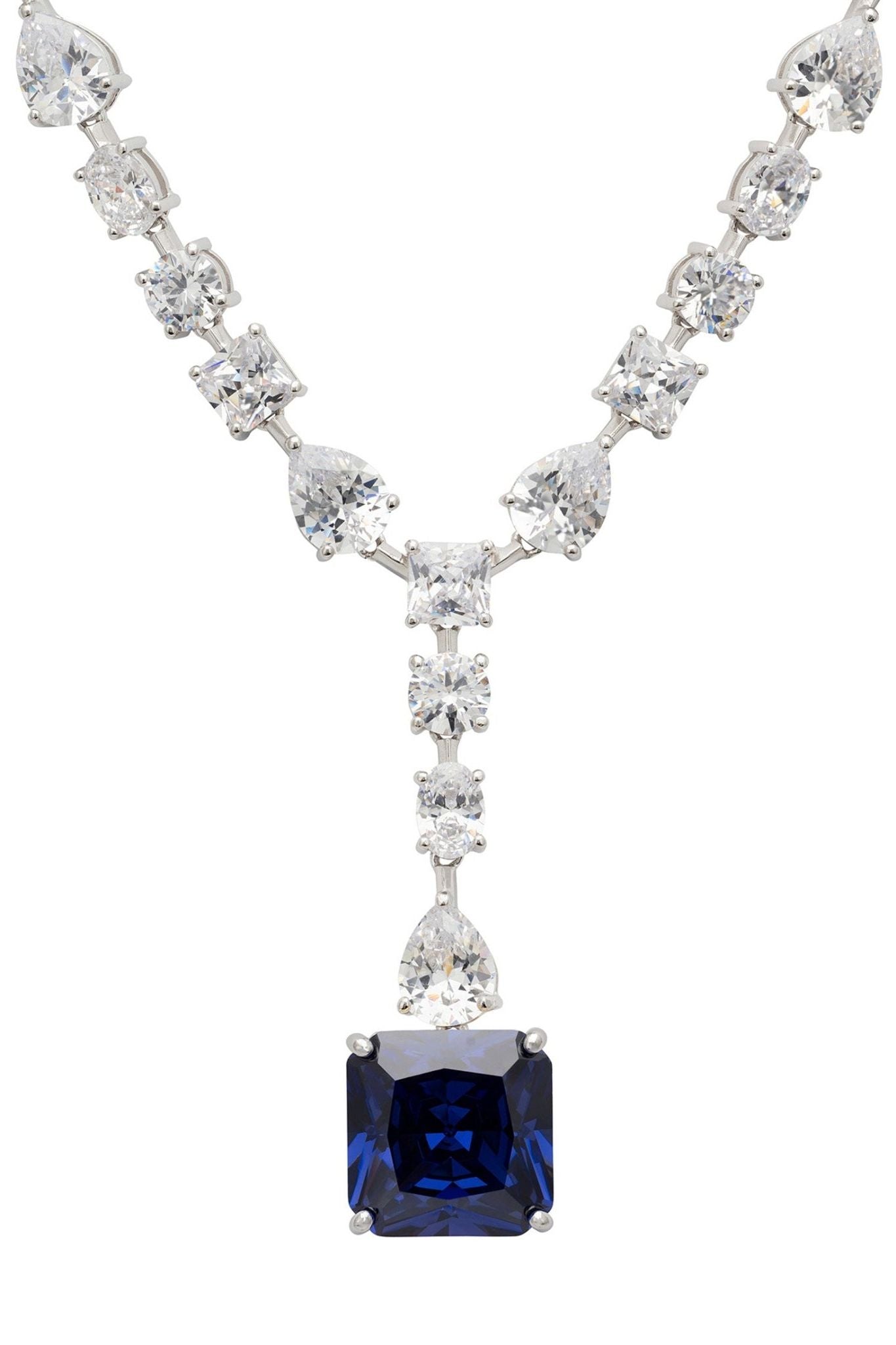 Penelope Tanzanite Statement Necklace Silver - LATELITA Necklaces