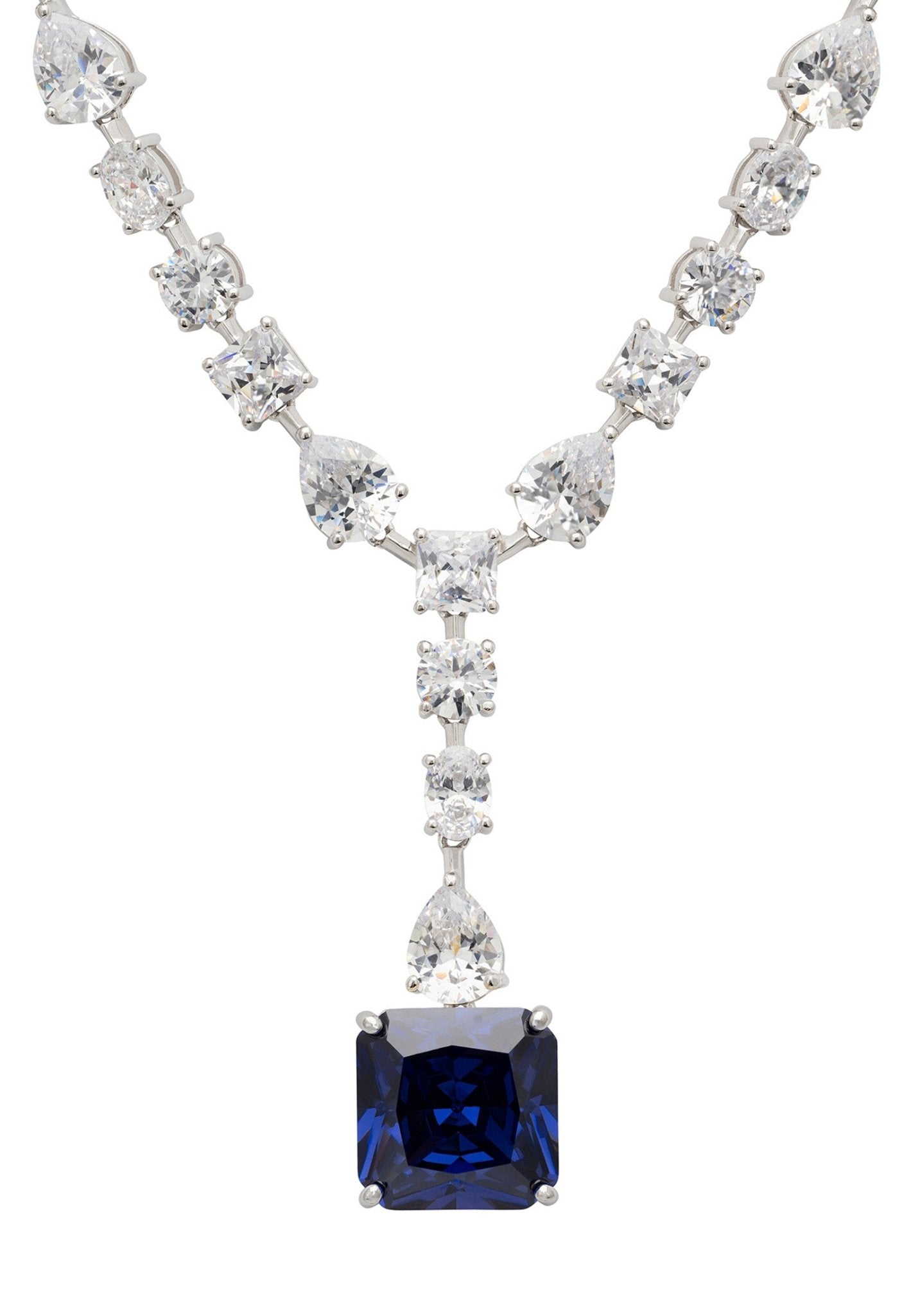 Penelope Tanzanite Statement Necklace Silver - LATELITA Necklaces