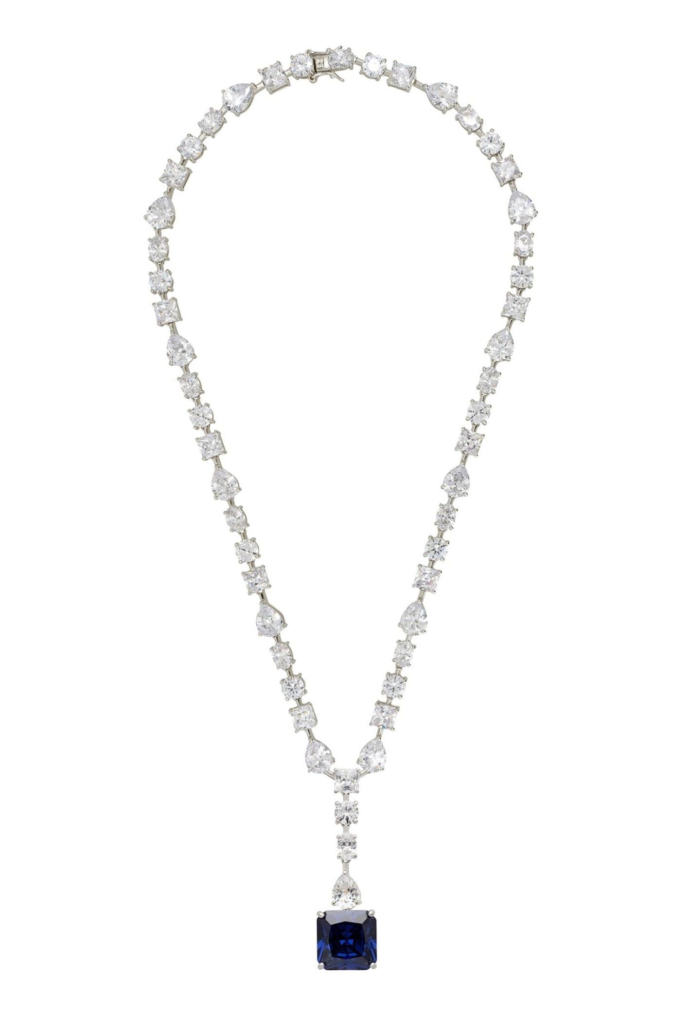 Penelope Tanzanite Statement Necklace Silver - LATELITA Necklaces