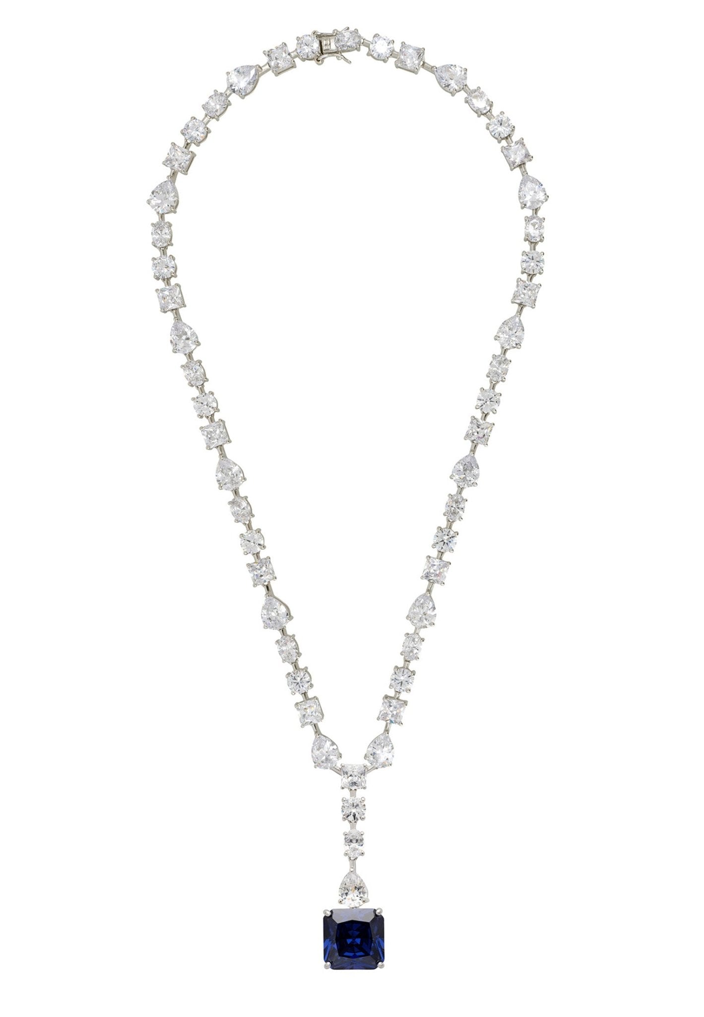Penelope Tanzanite Statement Necklace Silver - LATELITA Necklaces