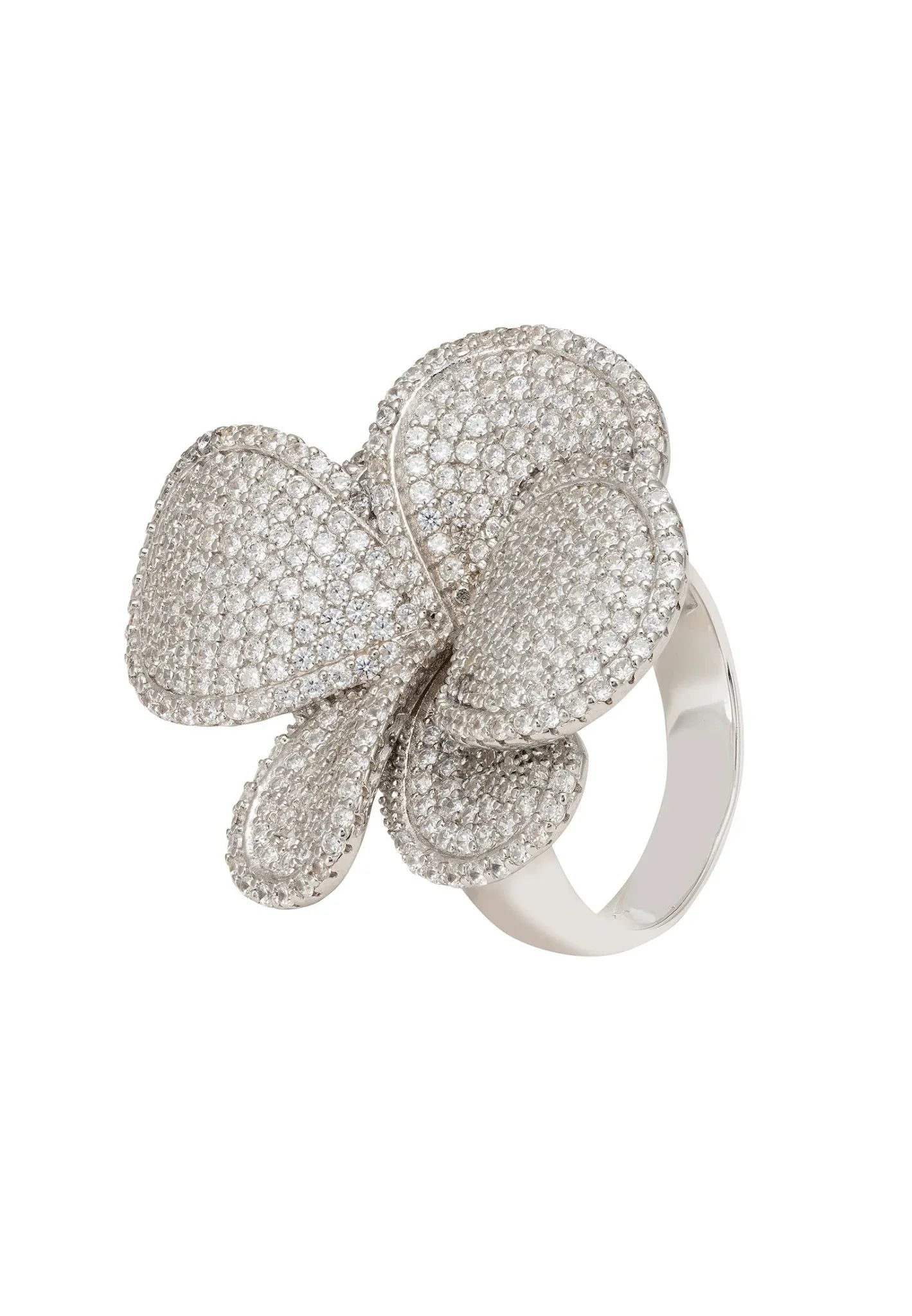 Petal Cascading Cocktail Ring Silver - LATELITA Rings
