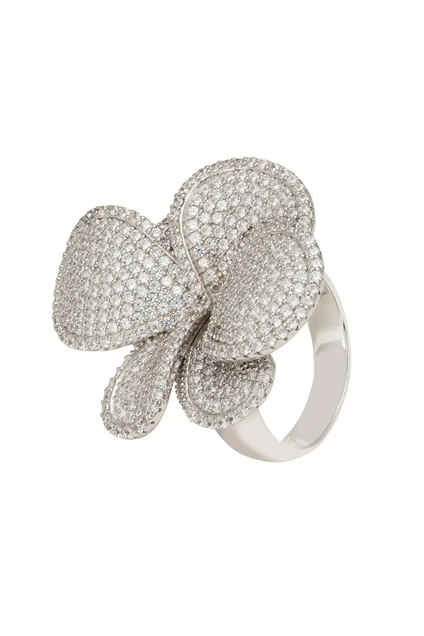 Petal Cascading Cocktail Ring Silver - LATELITA Rings