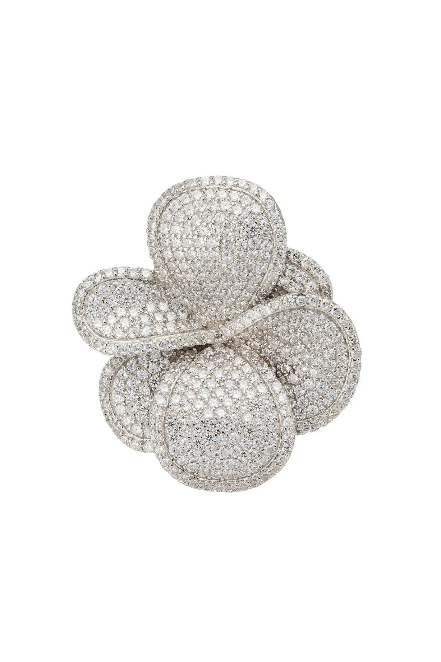 Petal Cascading Cocktail Ring Silver - LATELITA Rings