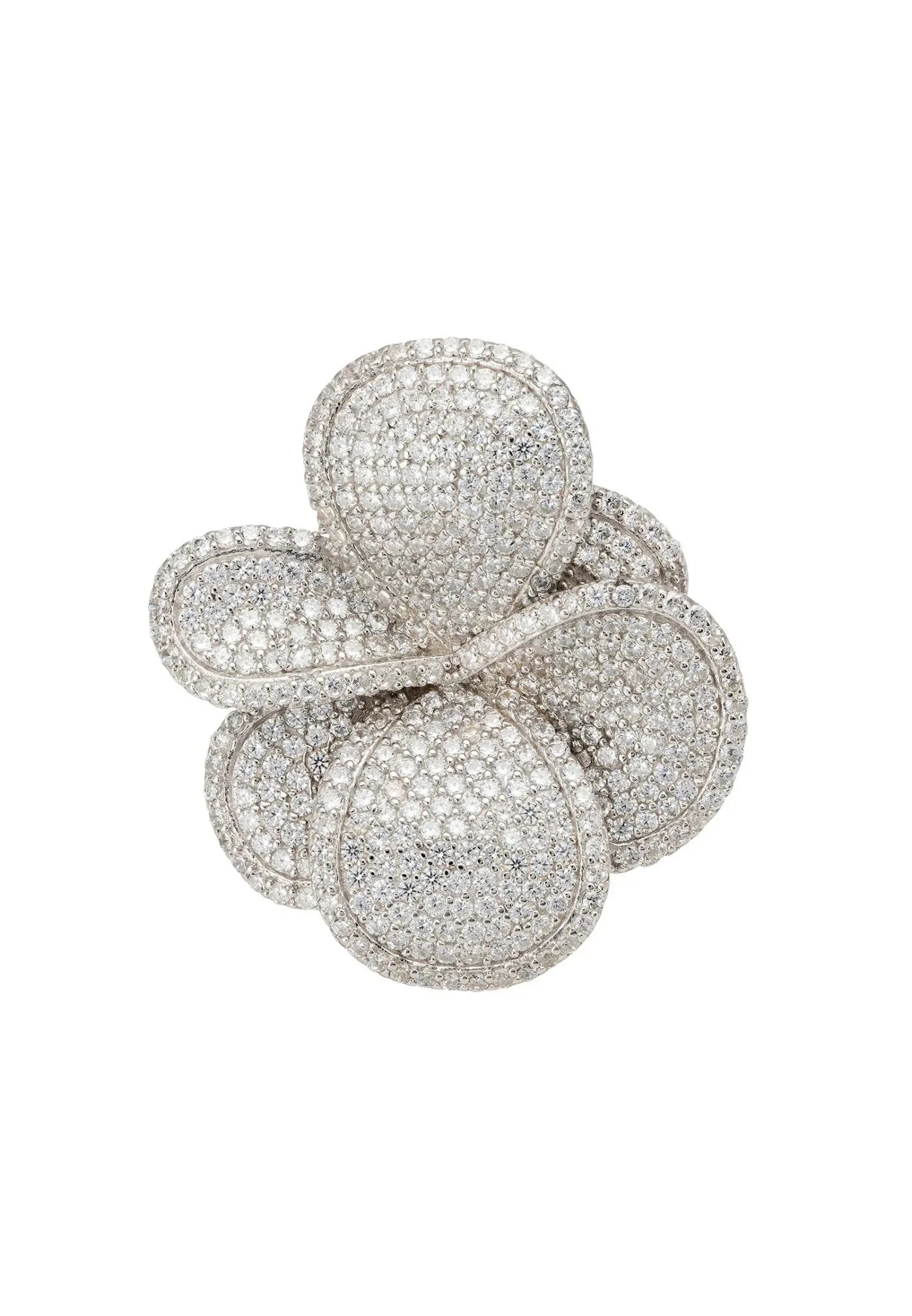 Petal Cascading Cocktail Ring Silver - LATELITA Rings