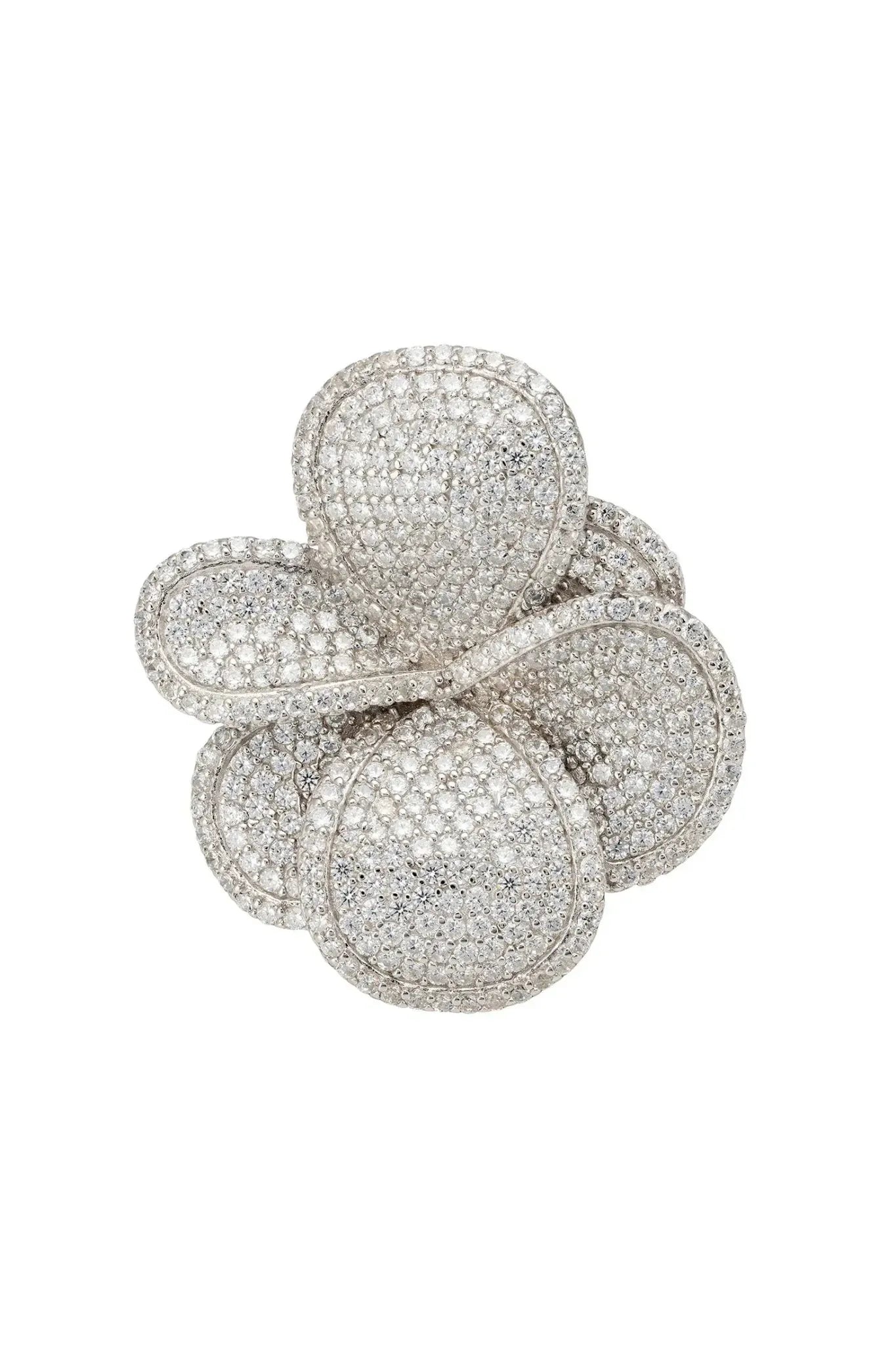 Petal Cascading Cocktail Ring Silver - LATELITA Rings