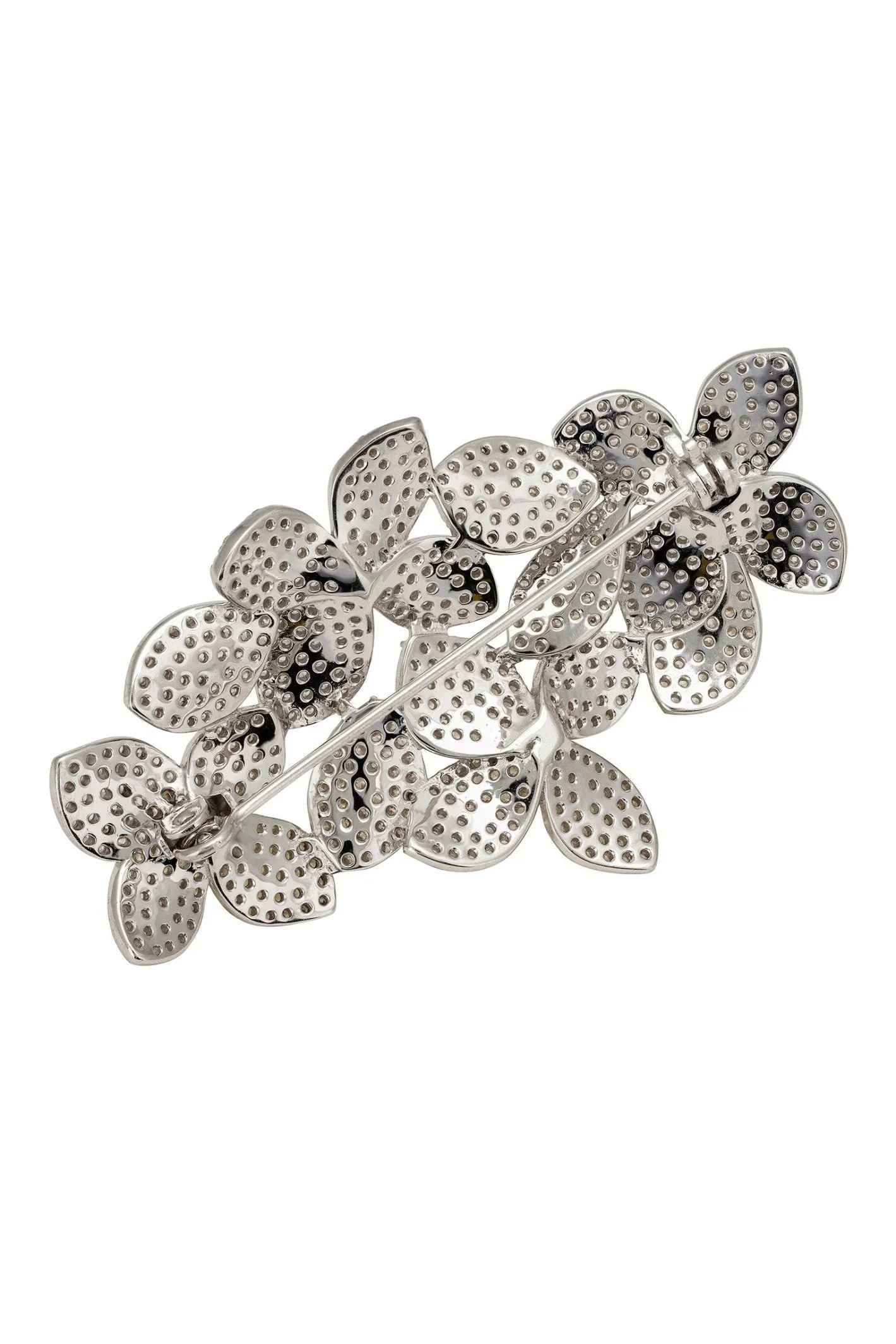 Petal Cascading Flower Brooch Silver - LATELITA Brooches