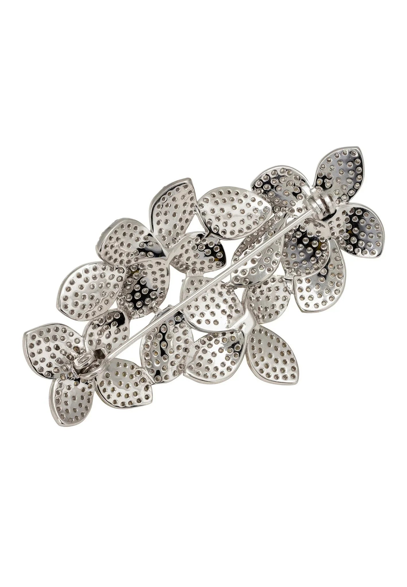 Petal Cascading Flower Brooch Silver - LATELITA Brooches