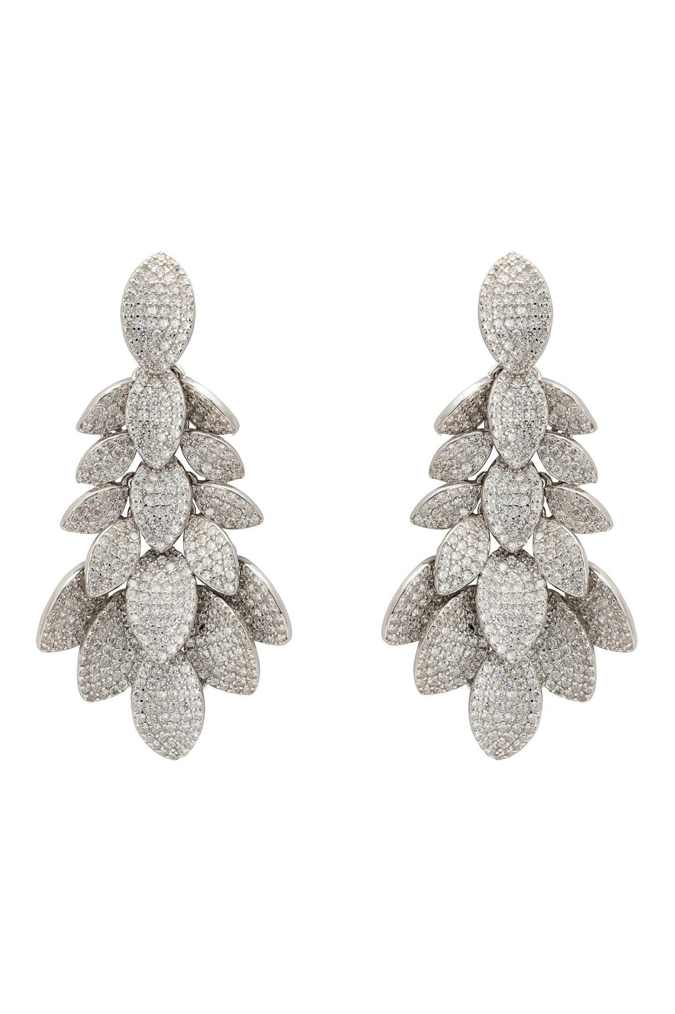 Petal Cluster Drop Earrings Silver - LATELITA Earrings