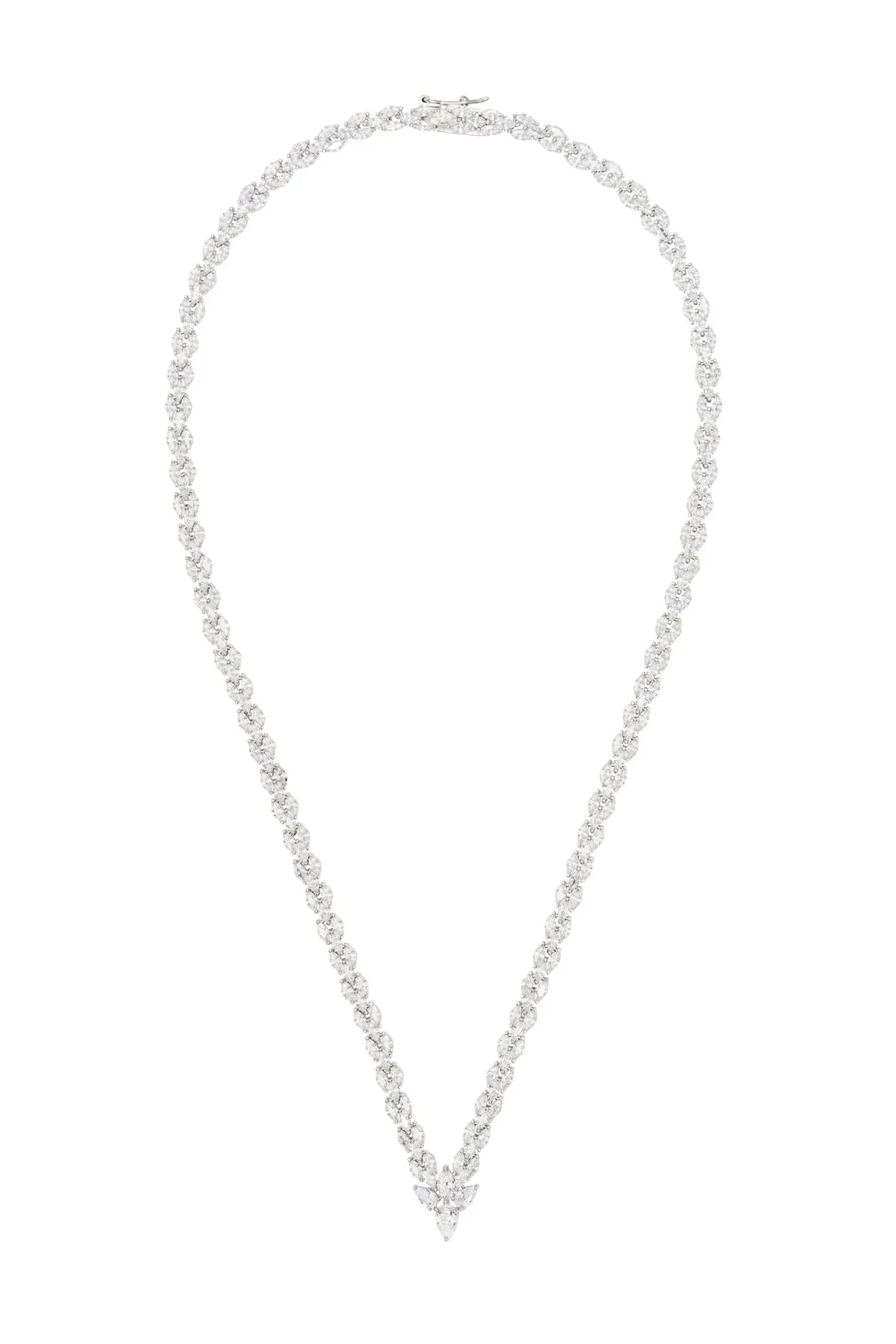 Petal Tennis Necklace Silver - LATELITA Necklaces