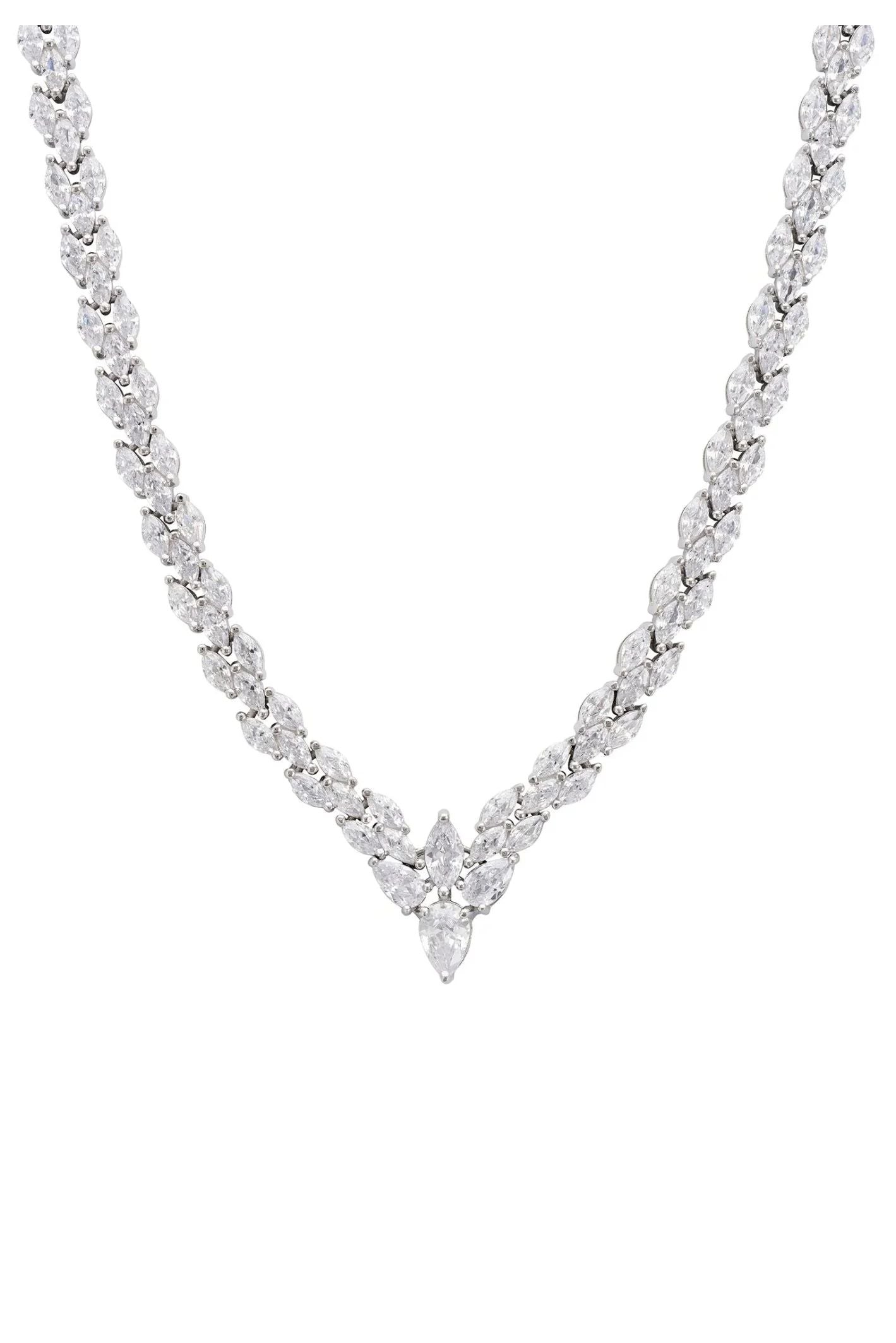 Petal Tennis Necklace Silver - LATELITA Necklaces